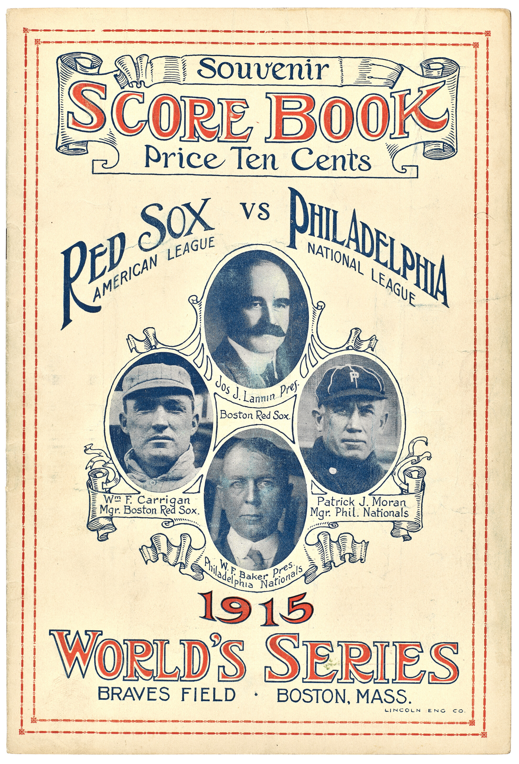 1915 WORLD SERIES PROGRAM AT BOSTON (GAME #4 AT BOSTON)(BABE