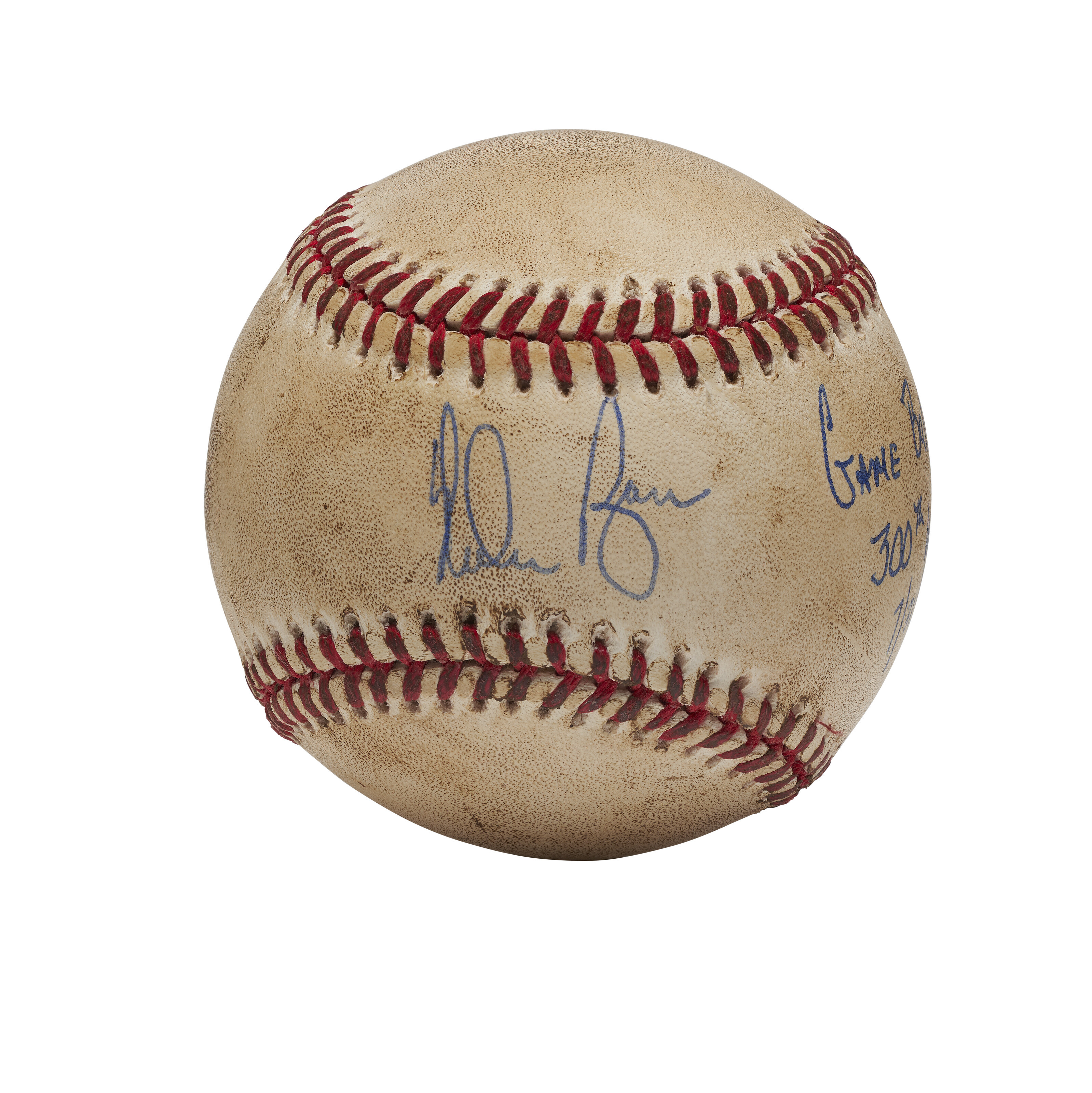 NOLAN RYAN AUTOGRAPHED BASEBALL ATTRIBUTED TO 300TH CAREER VICTORY