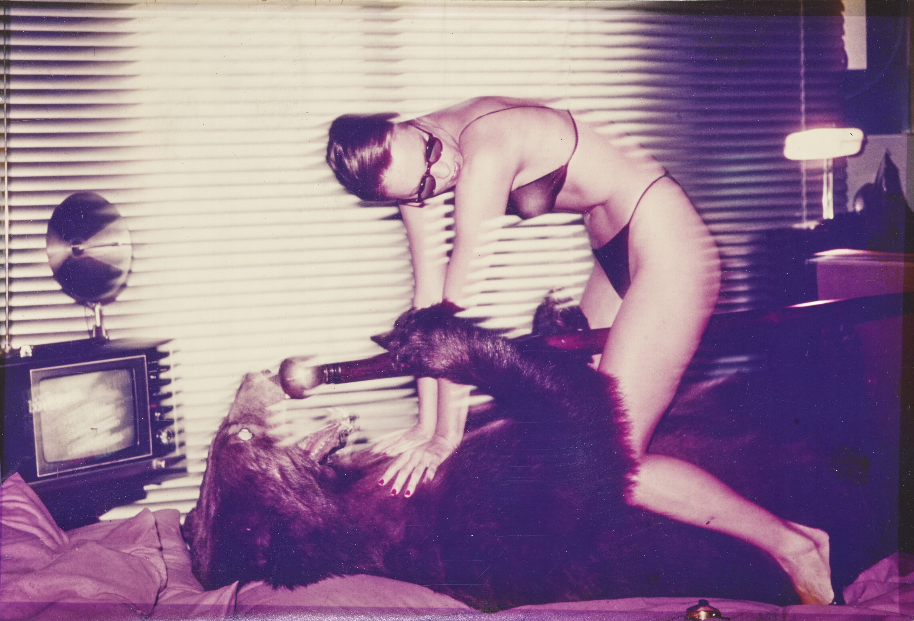 Helmut Newton (1920-2004), Vibeke with mechanical bear, Paris, 1975. Chromogenic print accompanied by four polaroids. Image: 16.2 x 23.8 cm (6⅜ x 9⅜ in). Sold for €9,450 on 6 June 2023 at Christie’s Online