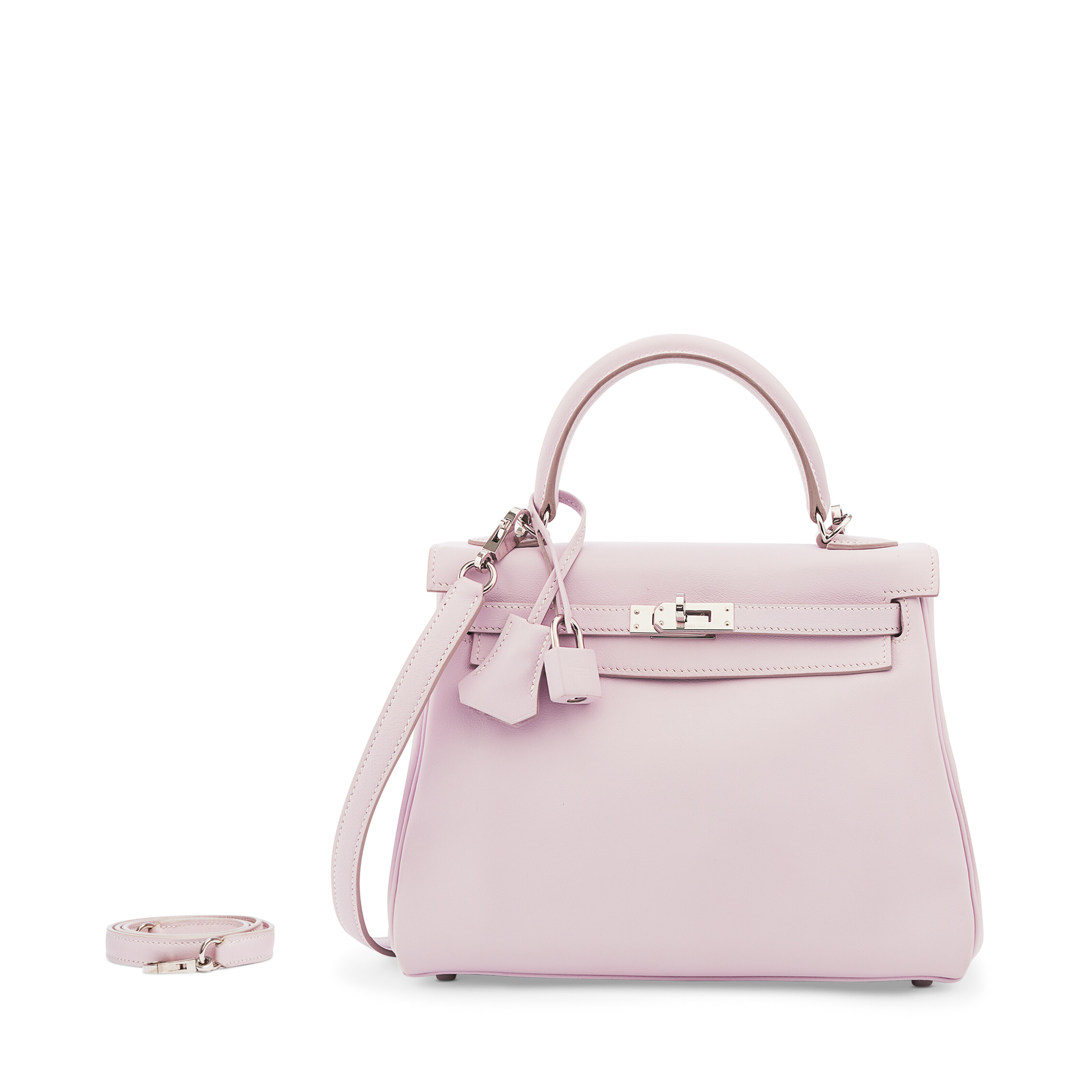 A ROSE SAKURA CLÉMENCE LEATHER PICOTIN LOCK PM WITH PALLADIUM