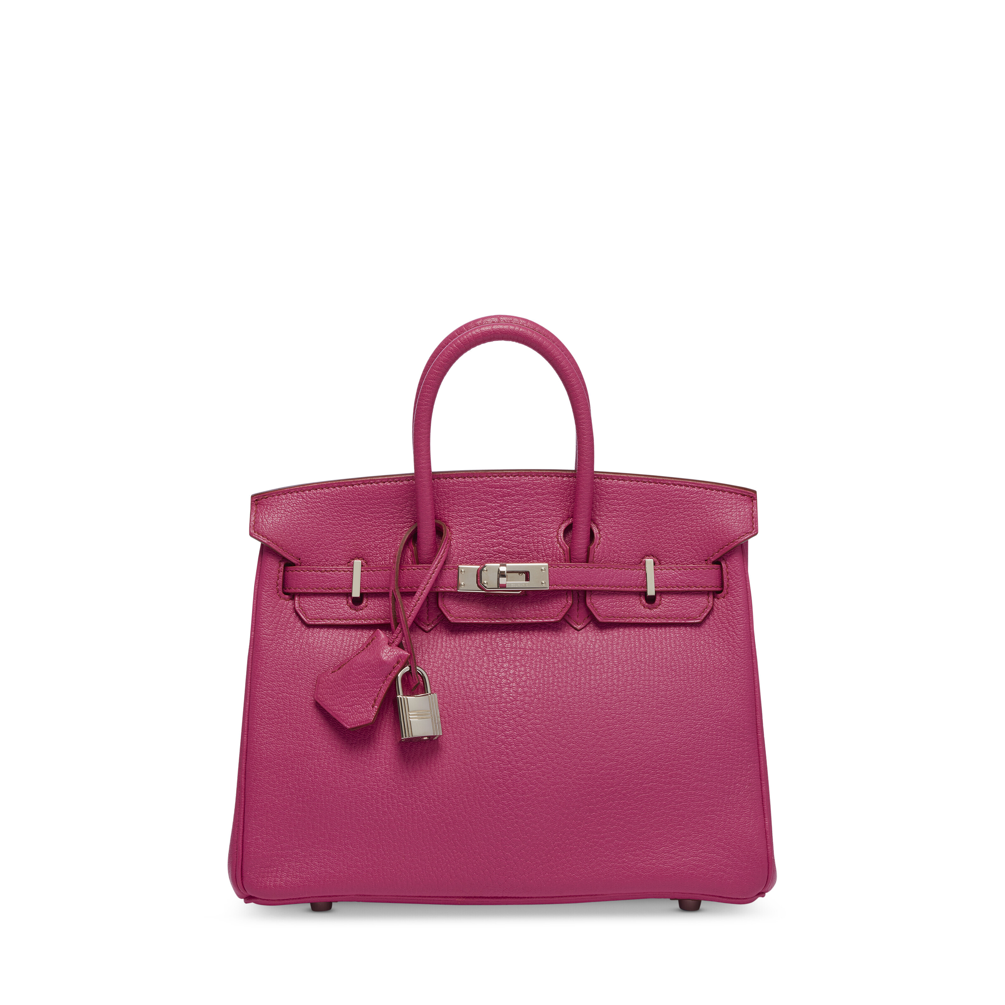A FUCHSIA CHÈVRE LEATHER BIRKIN 25 WITH PALLADIUM HARDWARE, HERMÈS