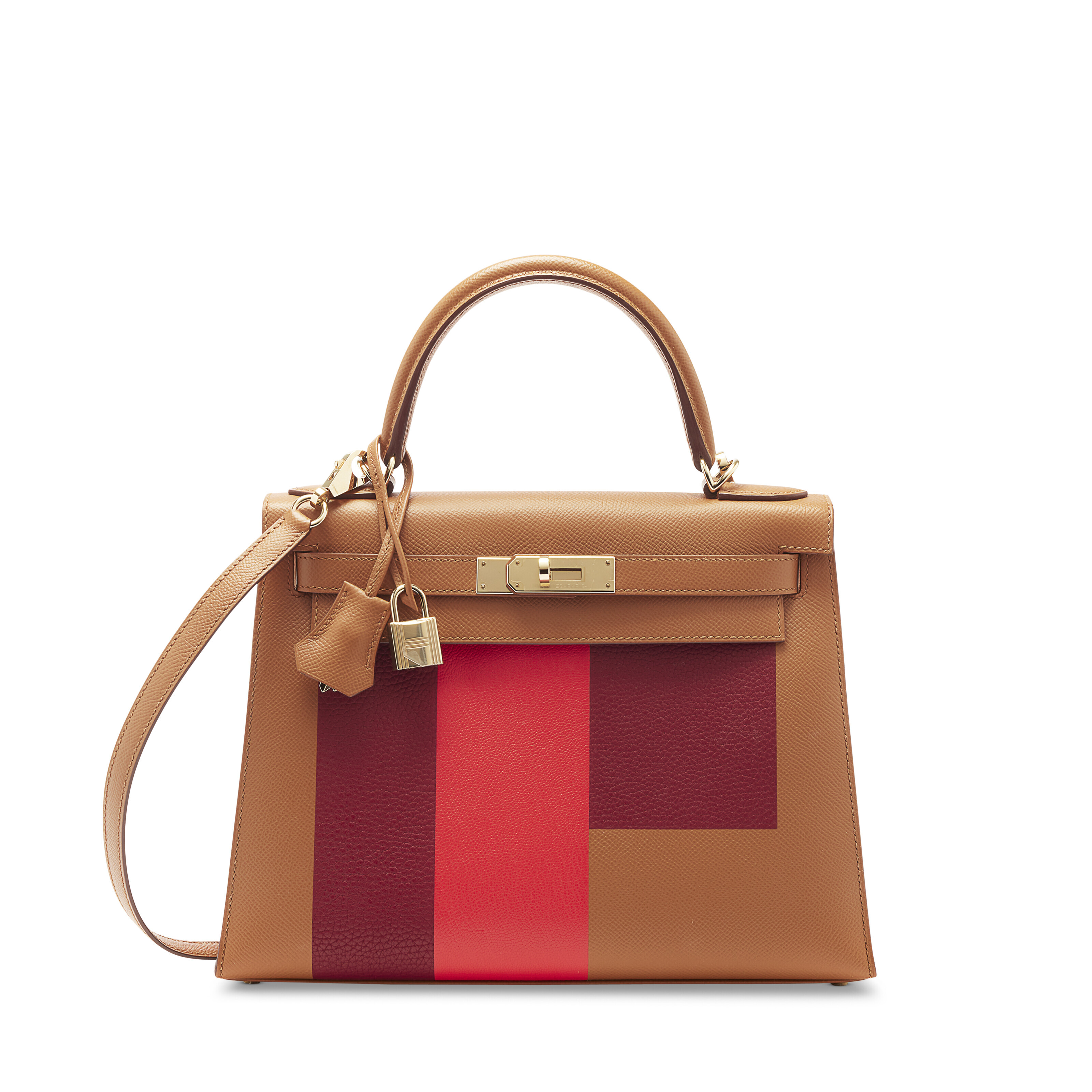 A CUSTOM GOLD EPSOM, CAPUCINE CHÈVRE & ROUGE H CLÉMENCE LEATHER ...