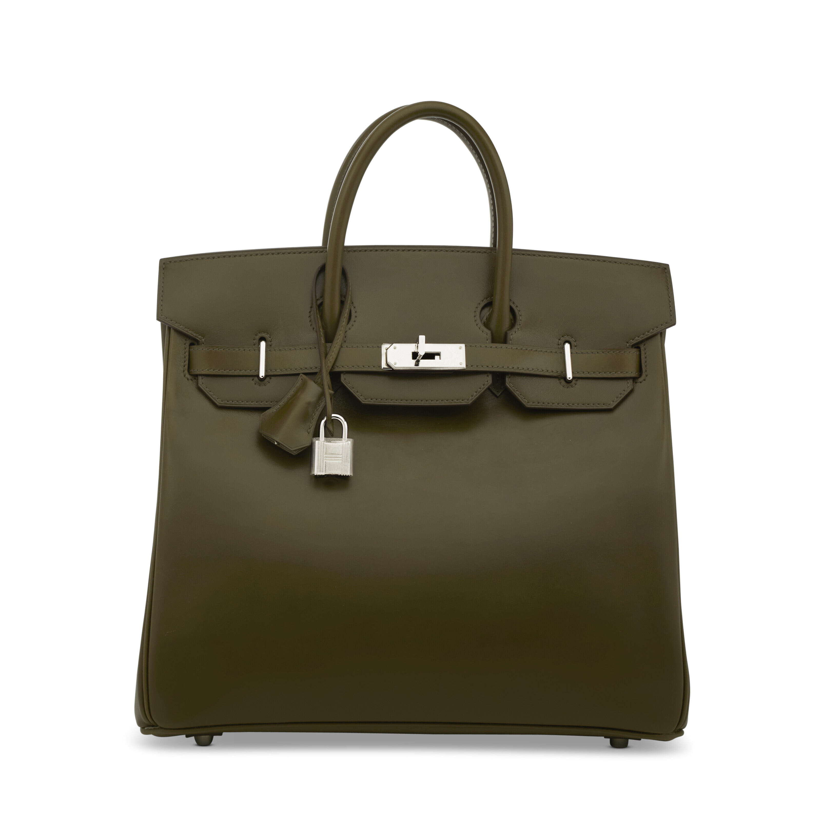 A VERT OLIVE CALFBOX LEATHER HAC BIRKIN 32 WITH PALLADIUM HARDWARE
