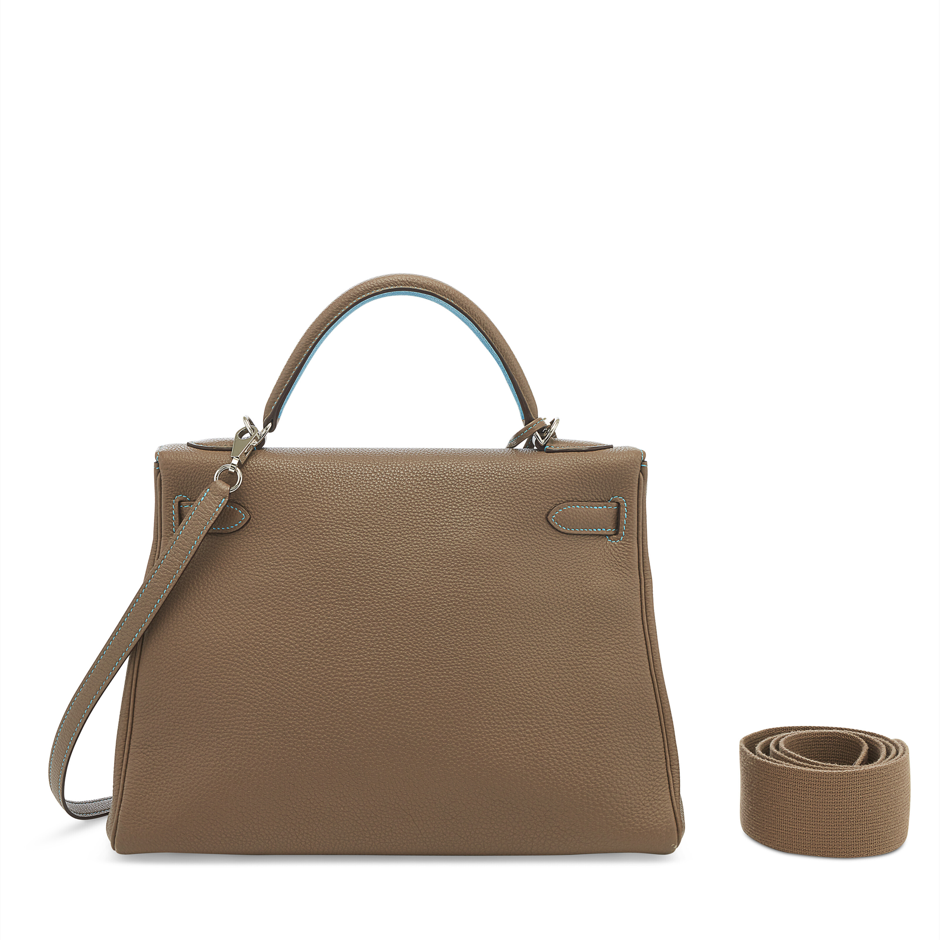 A LIMITED EDITION ÉTOUPE & BLEU AZTÈQUE TOGO LEATHER ÉCLAT