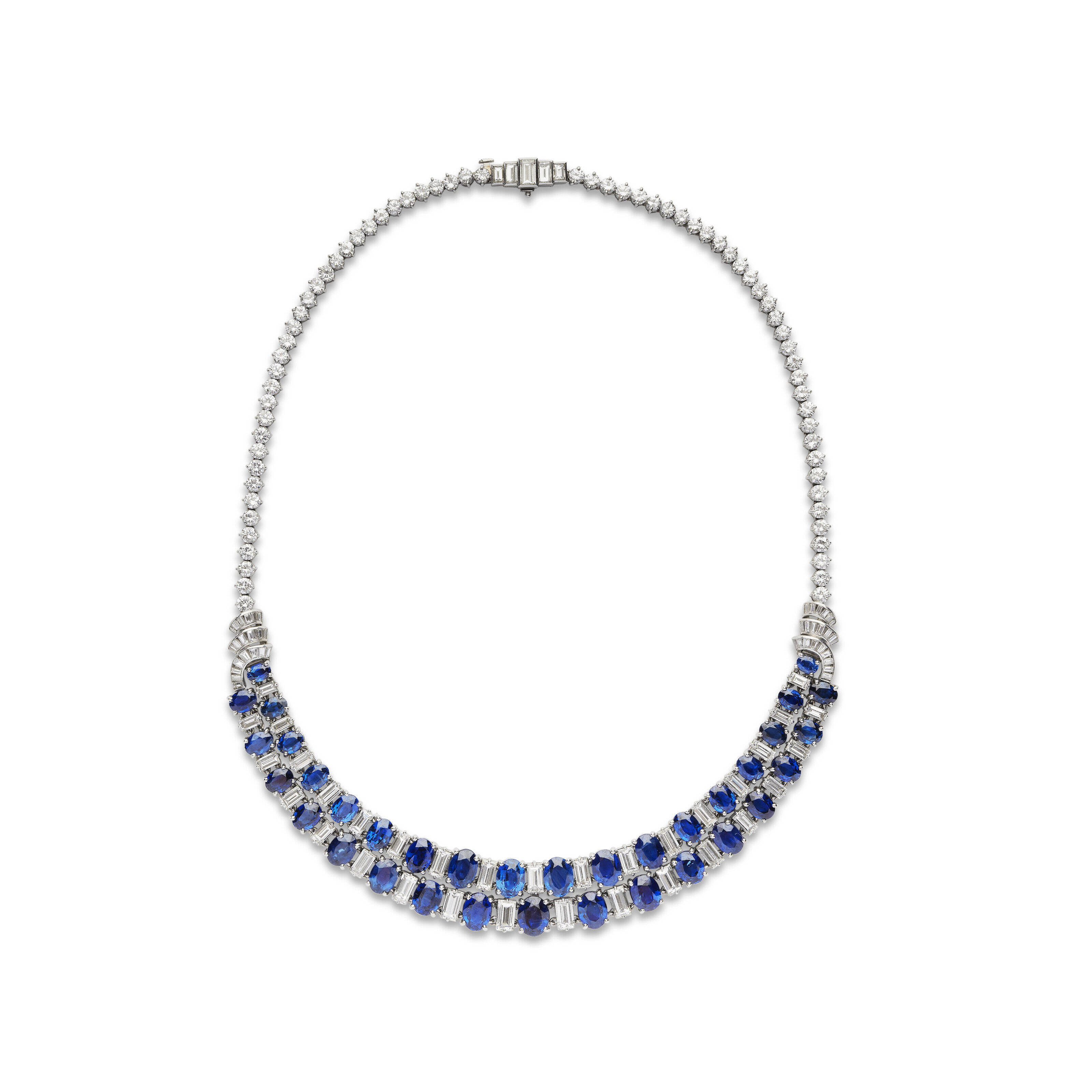 Collier En Argent 925 Avec Saphirs Bleus - Bijou élégant Et Délicat, Neuf Avec étiquettes