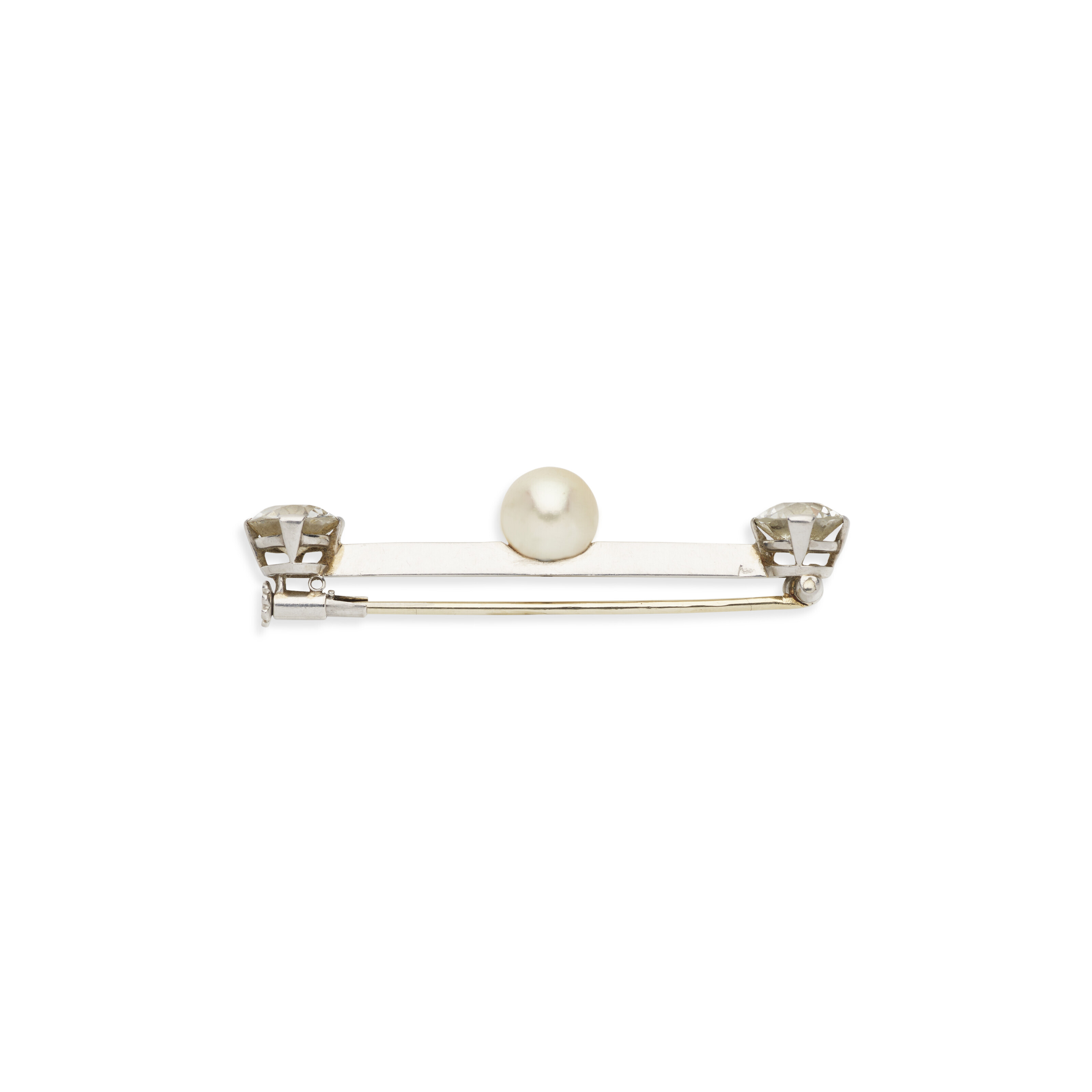 Broche Dentelle Sertie De CZ Blanc Et Perle Culture – Style Belle Epoque, Plaqué Or, Neuve Sans Emballage