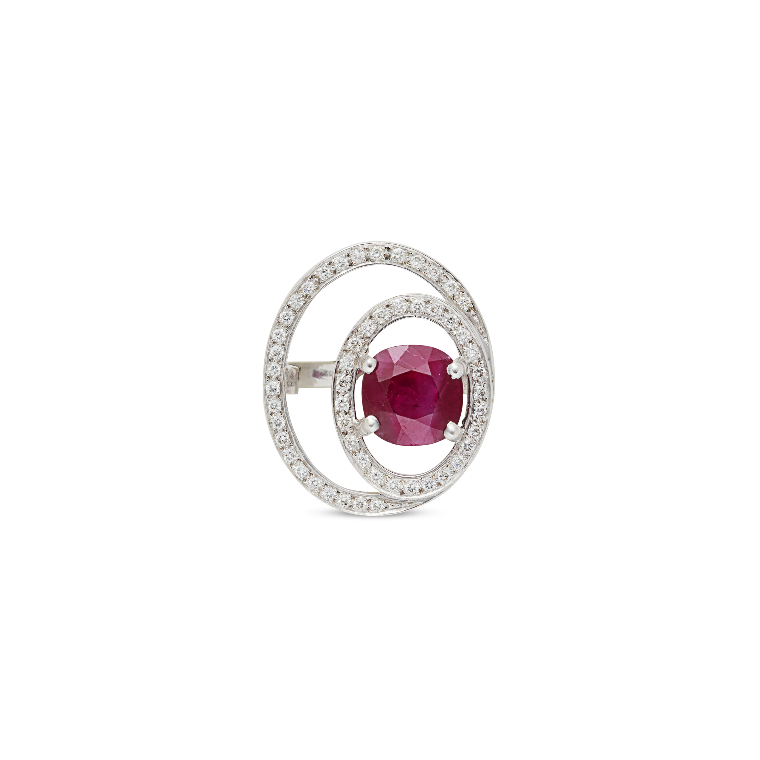 Bague Réglable En Argent 925 Avec Rubis Naturel Cœur De Pigeon - Taille 52-58 - Ovale 16x12mm - 12 Carats - Fait Main France