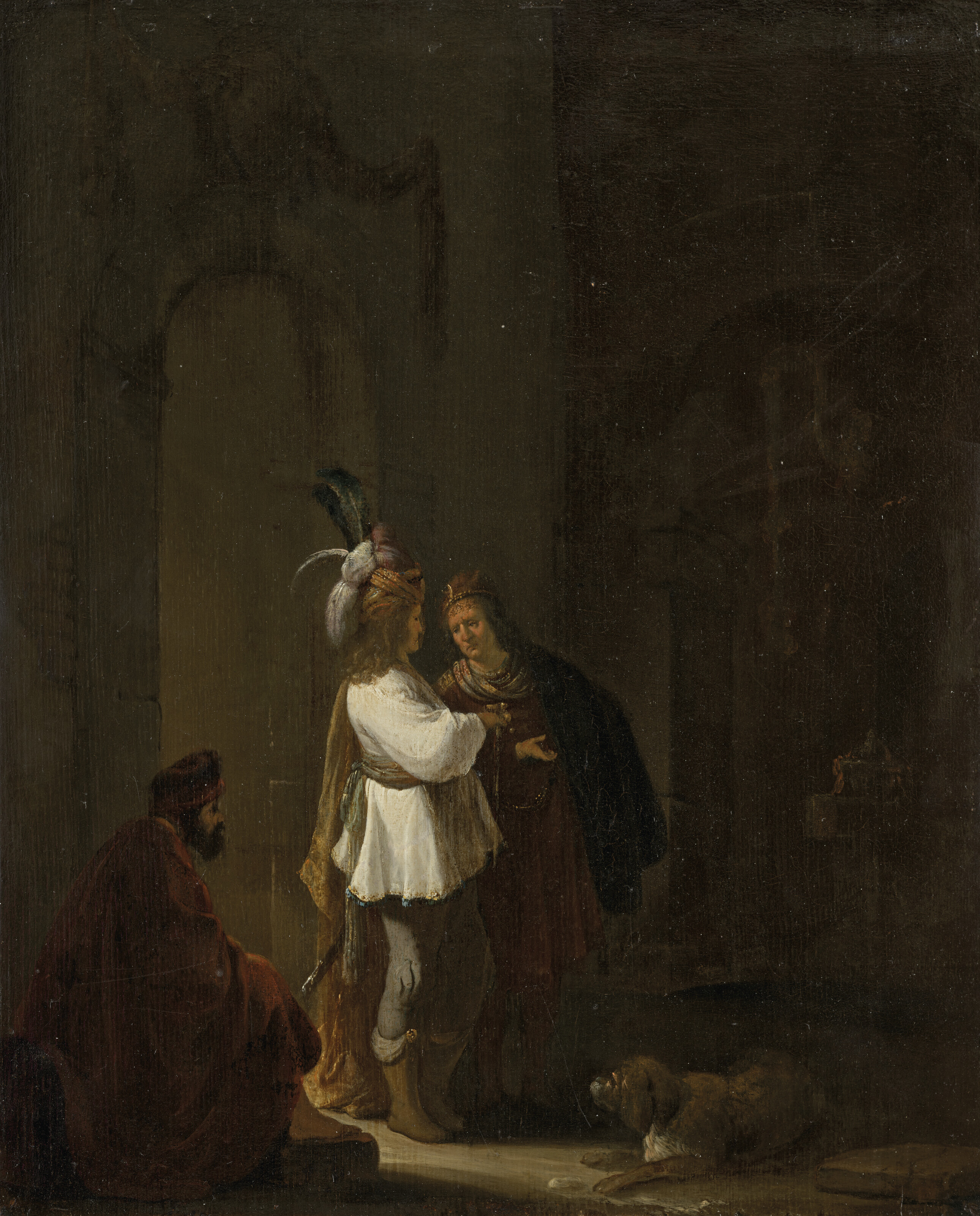 WILLEM DE POORTER (HAARLEM 1608-APRÈS 1648), Mardochée découvrant le ...