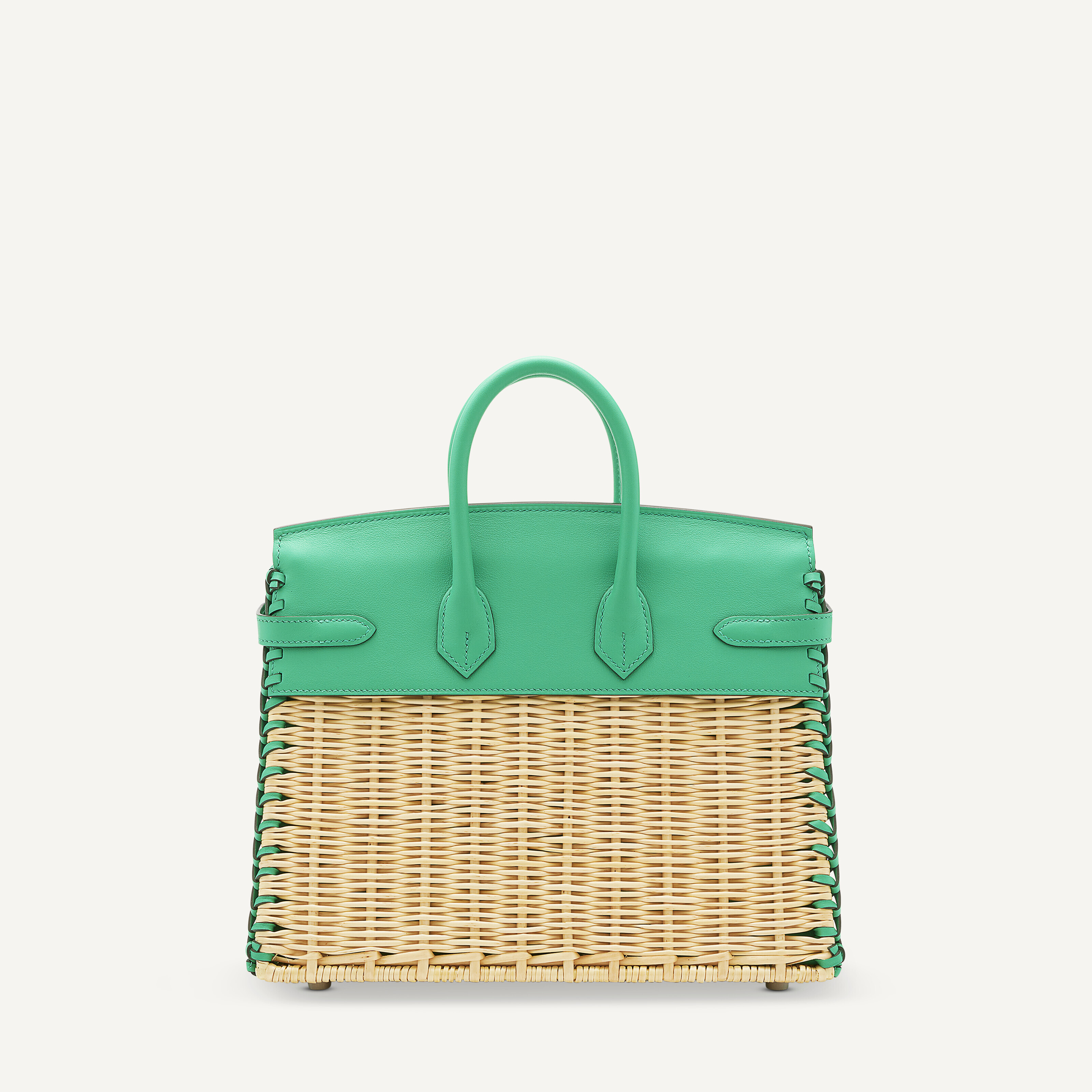 A LIMITED EDITION MENTHE SWIFT LEATHER & OSIER PICNIC BIRKIN 25