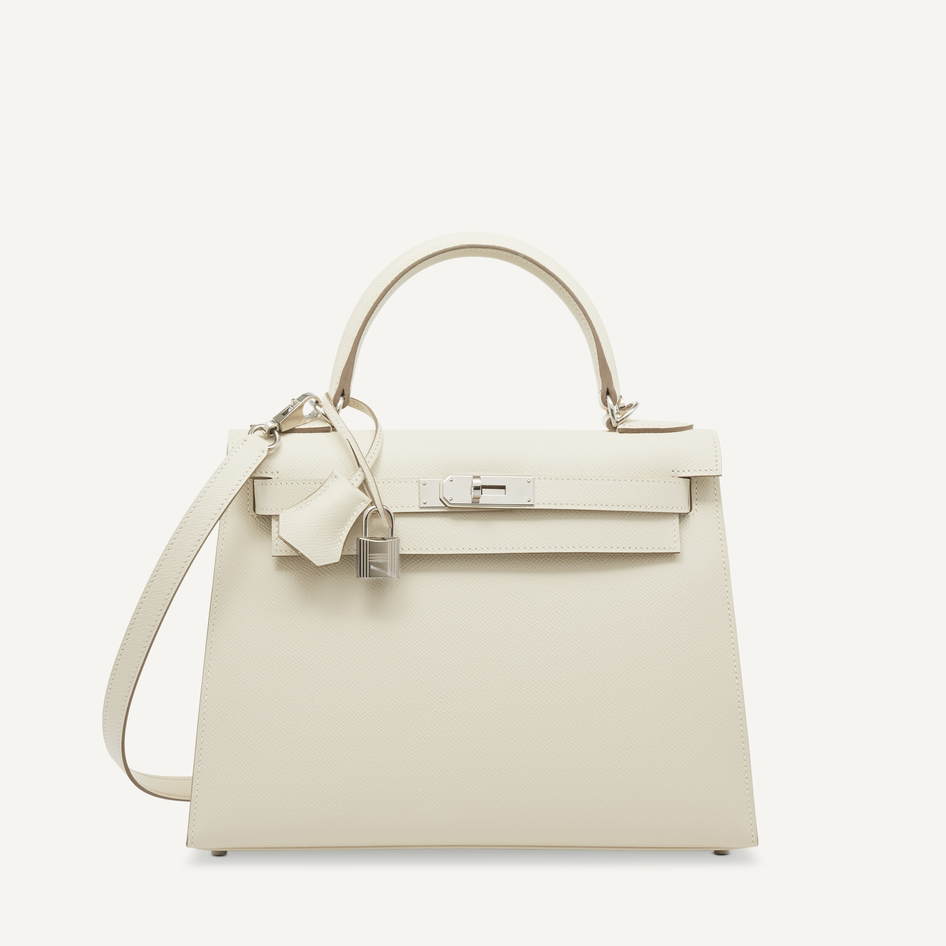 A CRAIE EPSOM LEATHER SELLIER KELLY 28 WITH PALLADIUM HARDWARE