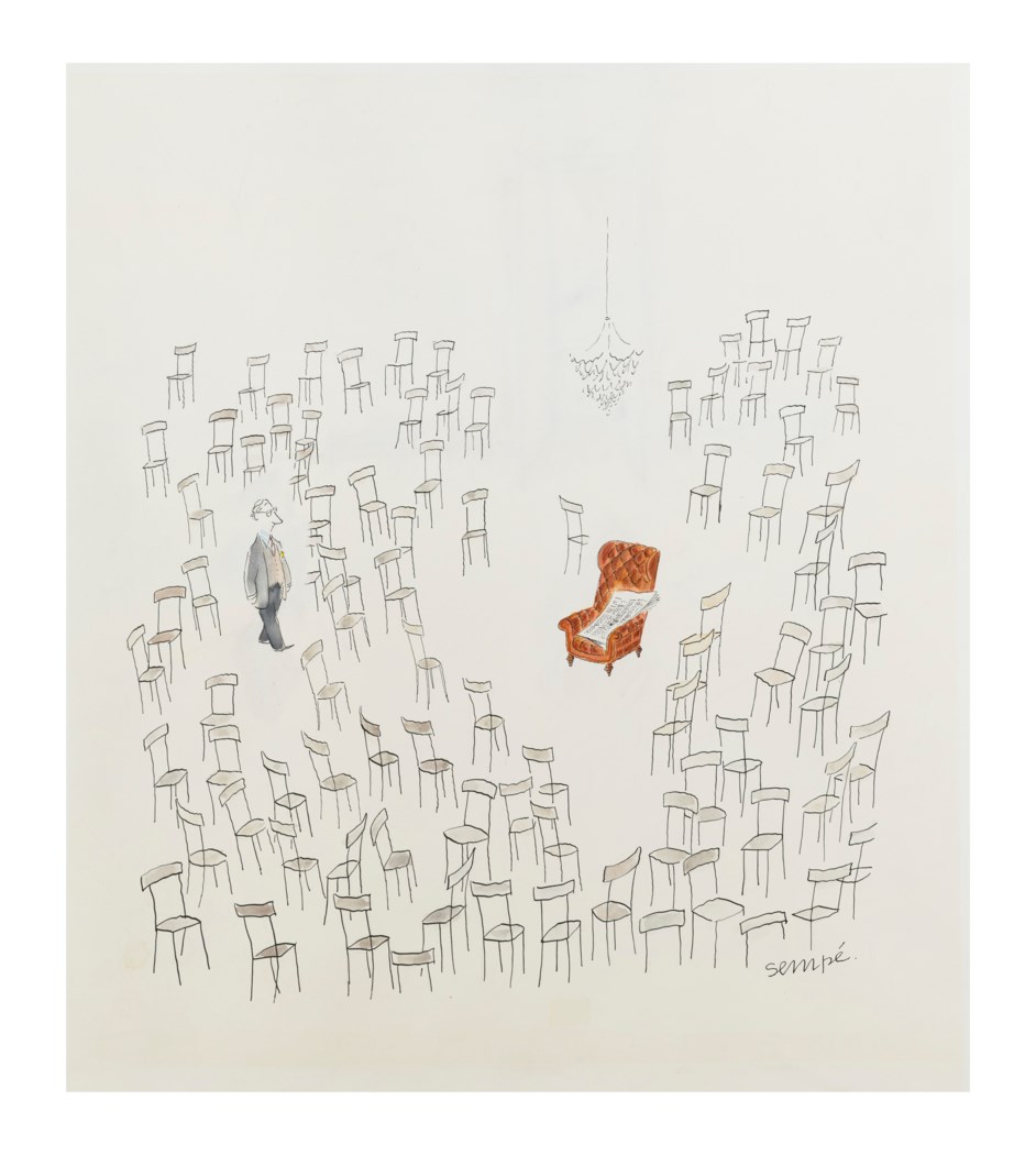 SEMPÉ, Jean-Jacques (1932-2022), Trouver sa place. Dessin original ...