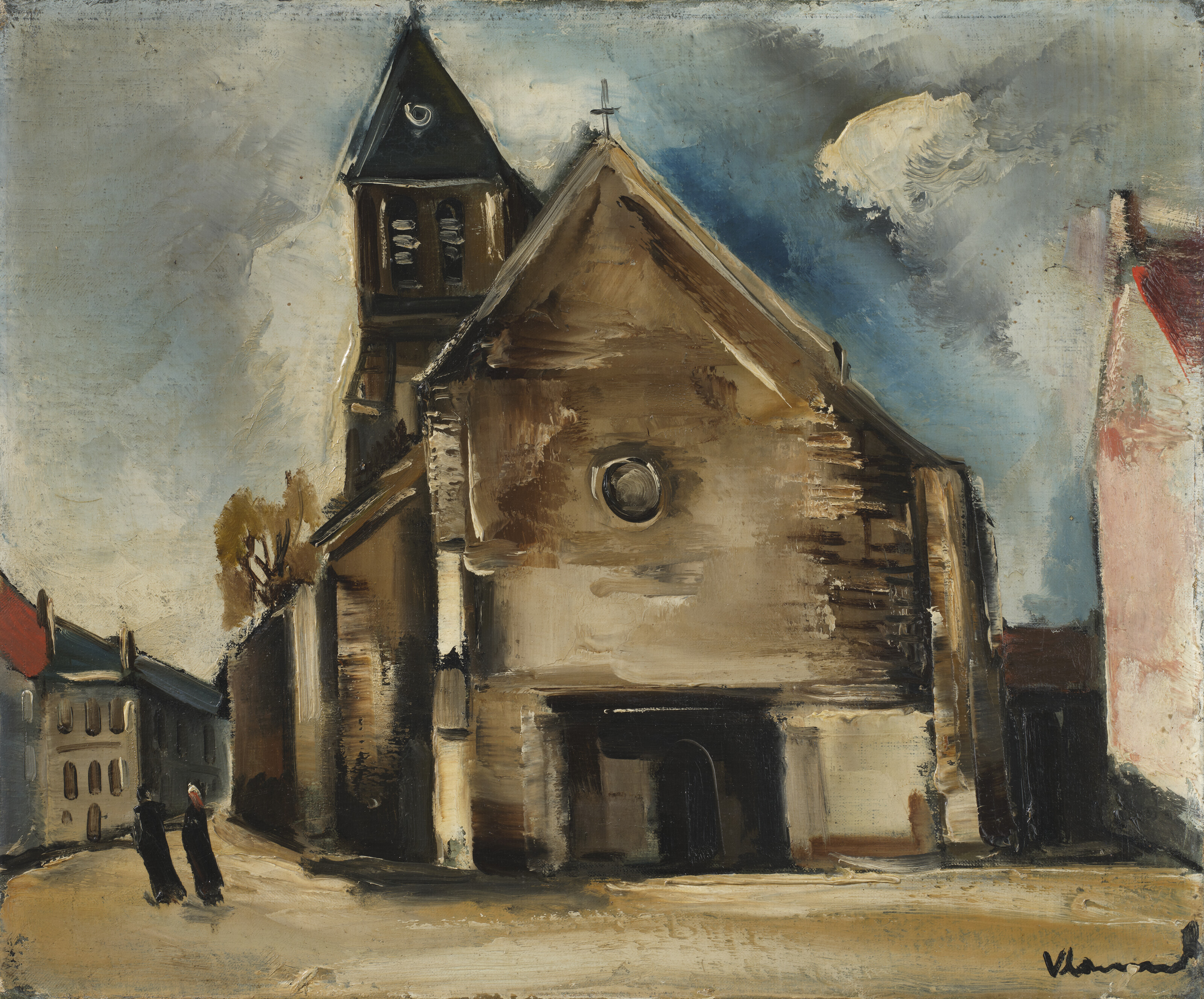 モーリス・ヴラマンク【村の教会 】Vlaminck 模写油彩画 F6サイズ Maurice de Vlaminck (1876-1958), Église du village | Christie's