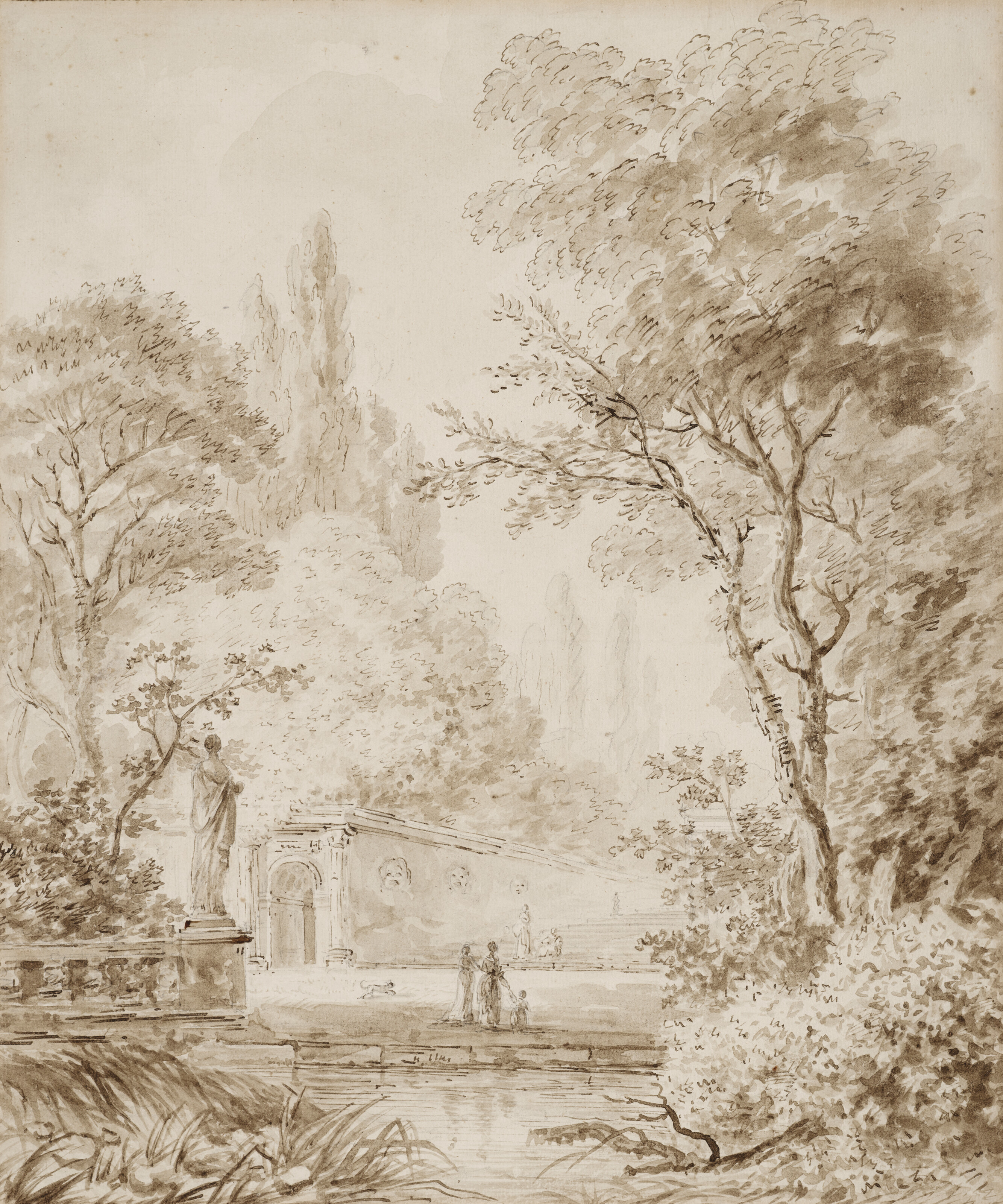 Catalog image of Vue d'un jardin animé en Italie
