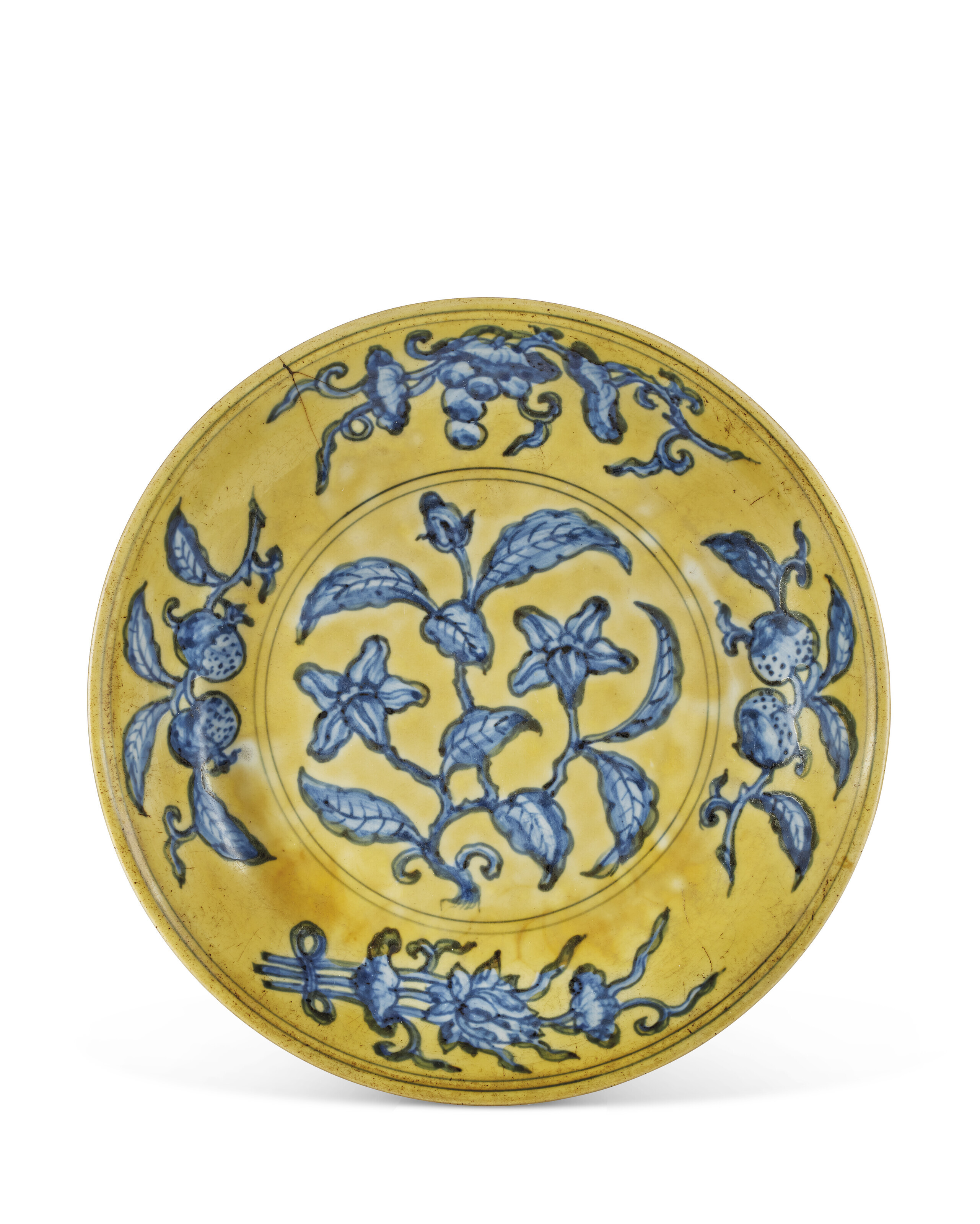 POT À PINCEAUX EN PORCELAINE BLEU BLANC, CHINE, DYNASTIE