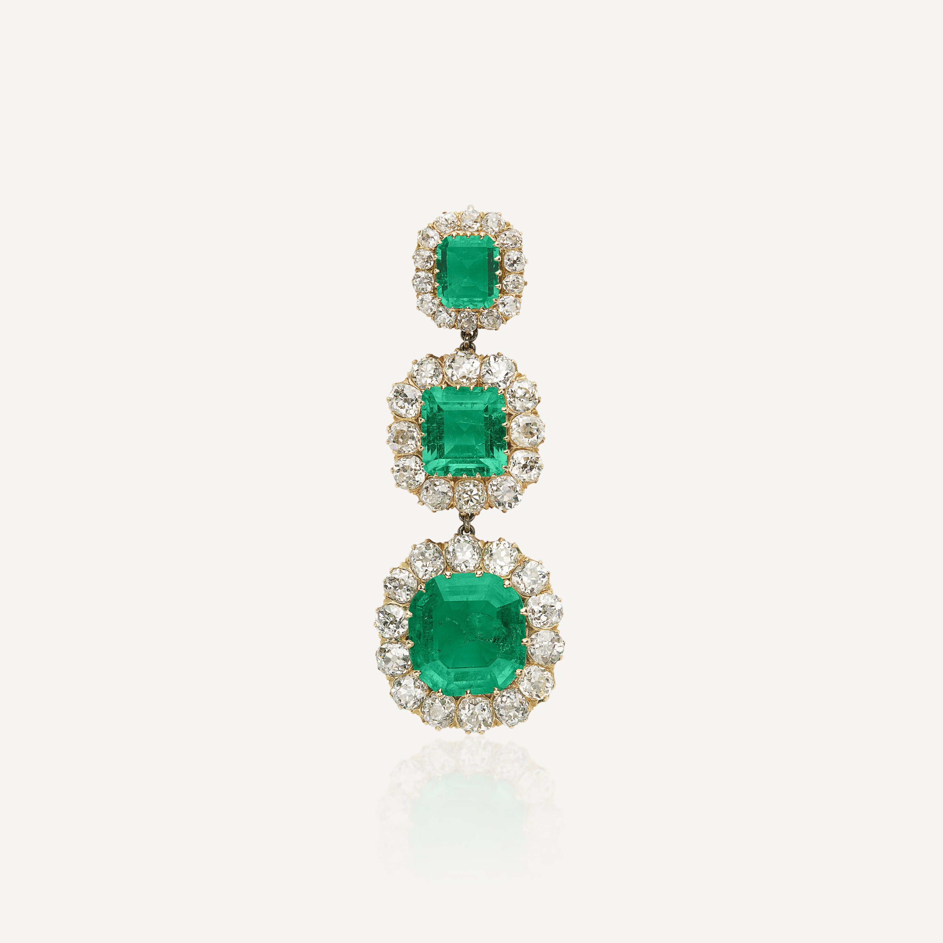 Pendentif En Or Avec émeraudes Et Diamants - Occasion En Bon état