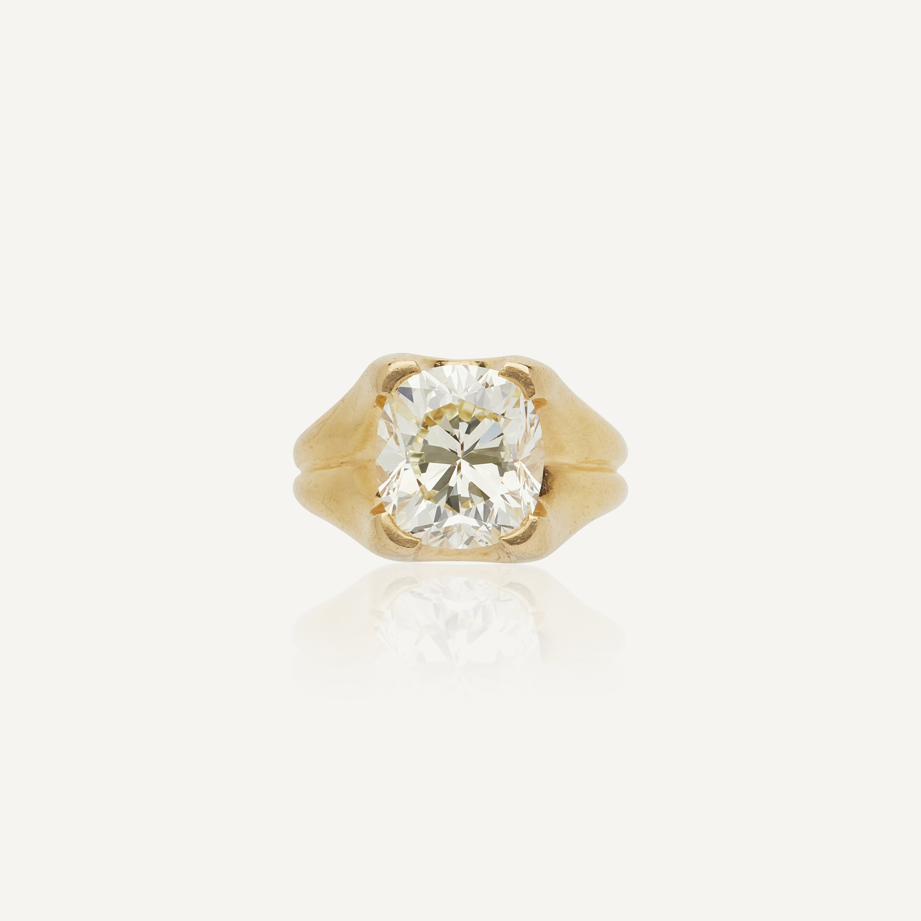 Bague Solitaire Or 14k Avec Diamant 0,27 Ct Et Diamants Sur Rail - Vintage