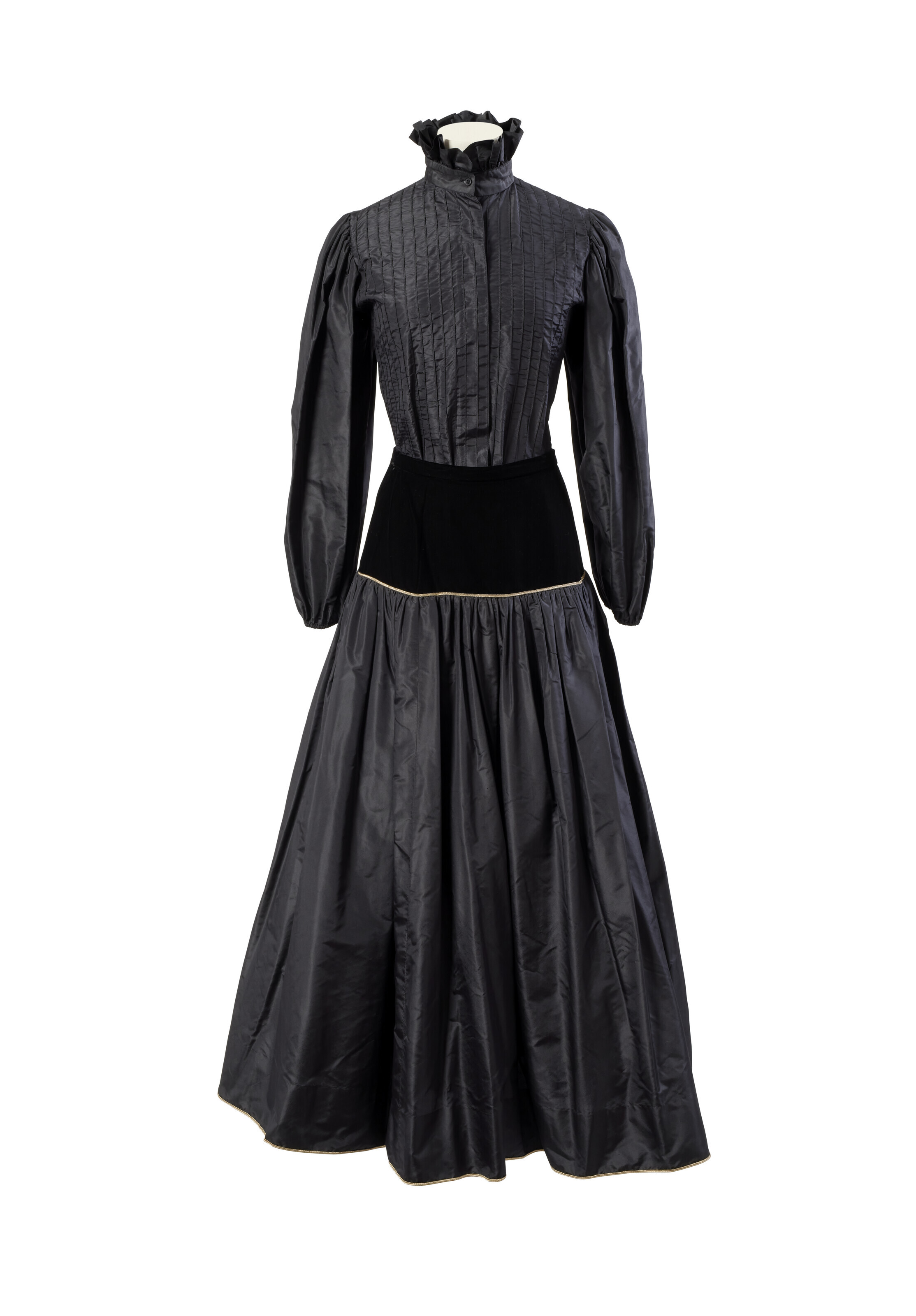 Ensemble Robe + Nœud Cheveux Fille Isobella & Chloé - Velours Vert Et Taffetas - Taille 2T - Fête