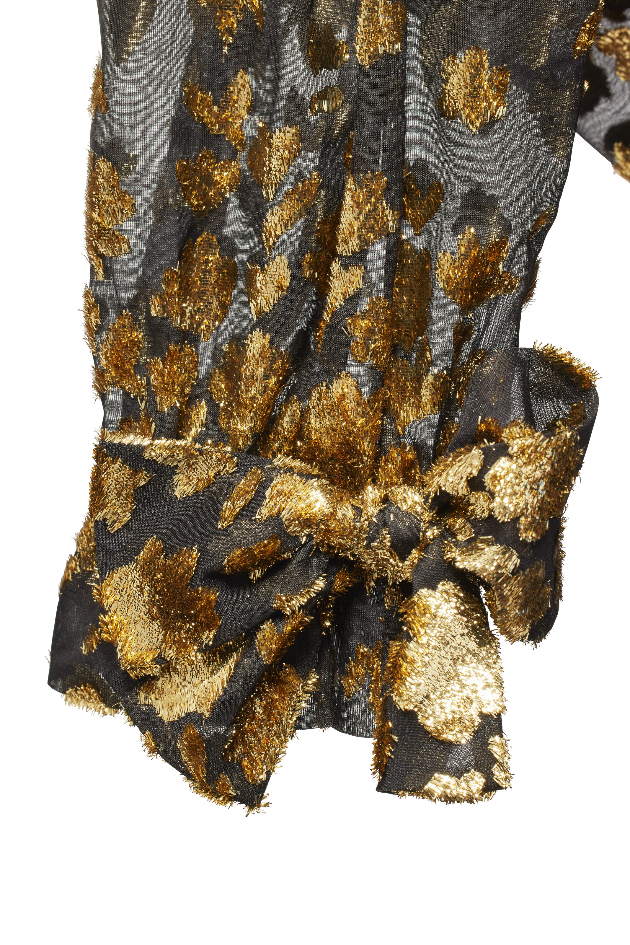 YVES SAINT LAURENT HAUTE COUTURE AUTOMNE-HIVER 1991-1992, ENSEMBLE DE SOIR  EN ORGANZA DE SOIE DE LA MAISON BLUCHE ET FLOCAGE LAM DE LA MAISON ABRAHAM  | Christie's