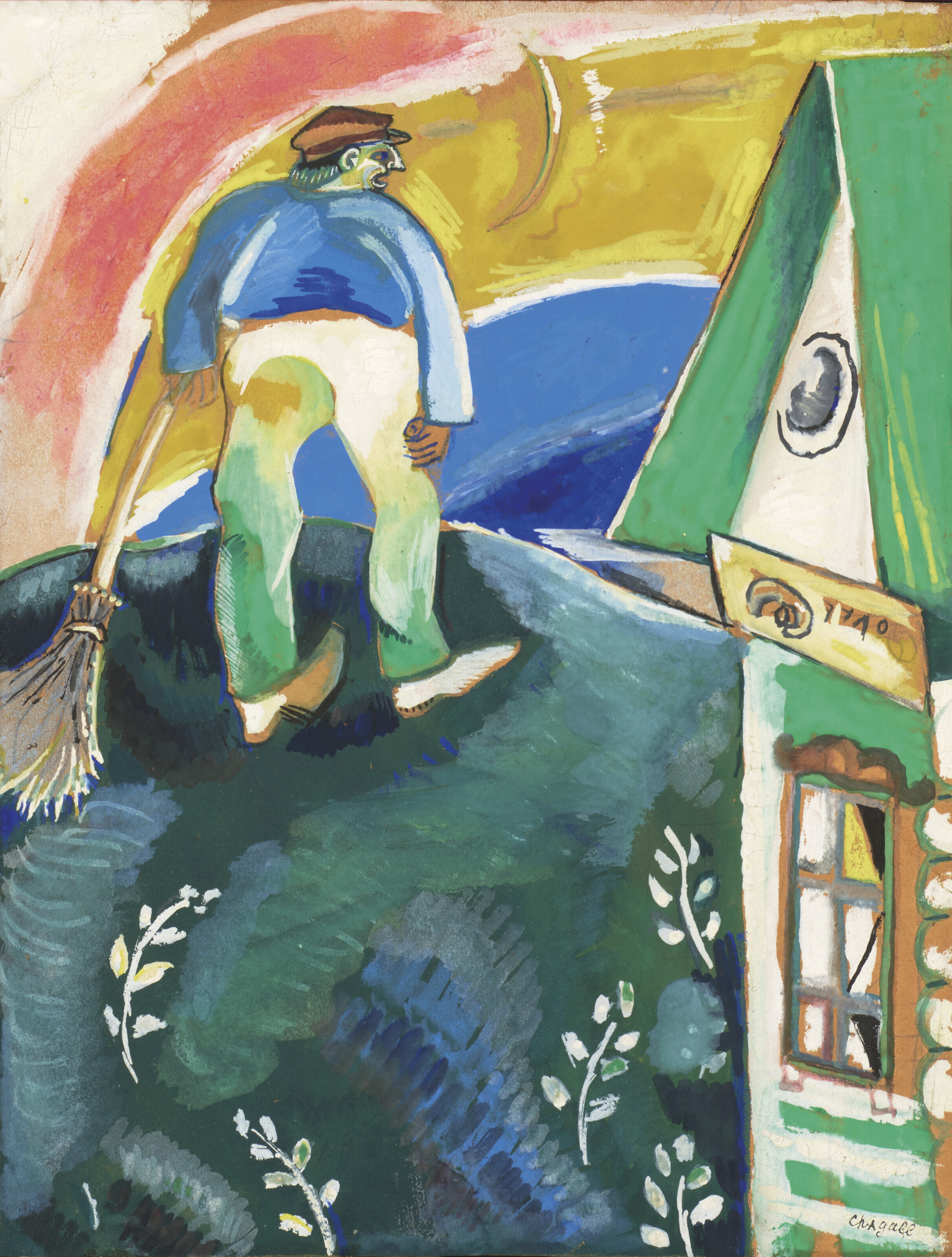 Marc Chagall (1887-1985), Balayeur, 1912. Gouache and pencil on paper. 11⅛ x 8&frac34; in (28.2 x 22.1 cm). Sold for &euro;252,000 on 4 April 2023 at Christie&rsquo;s in Paris