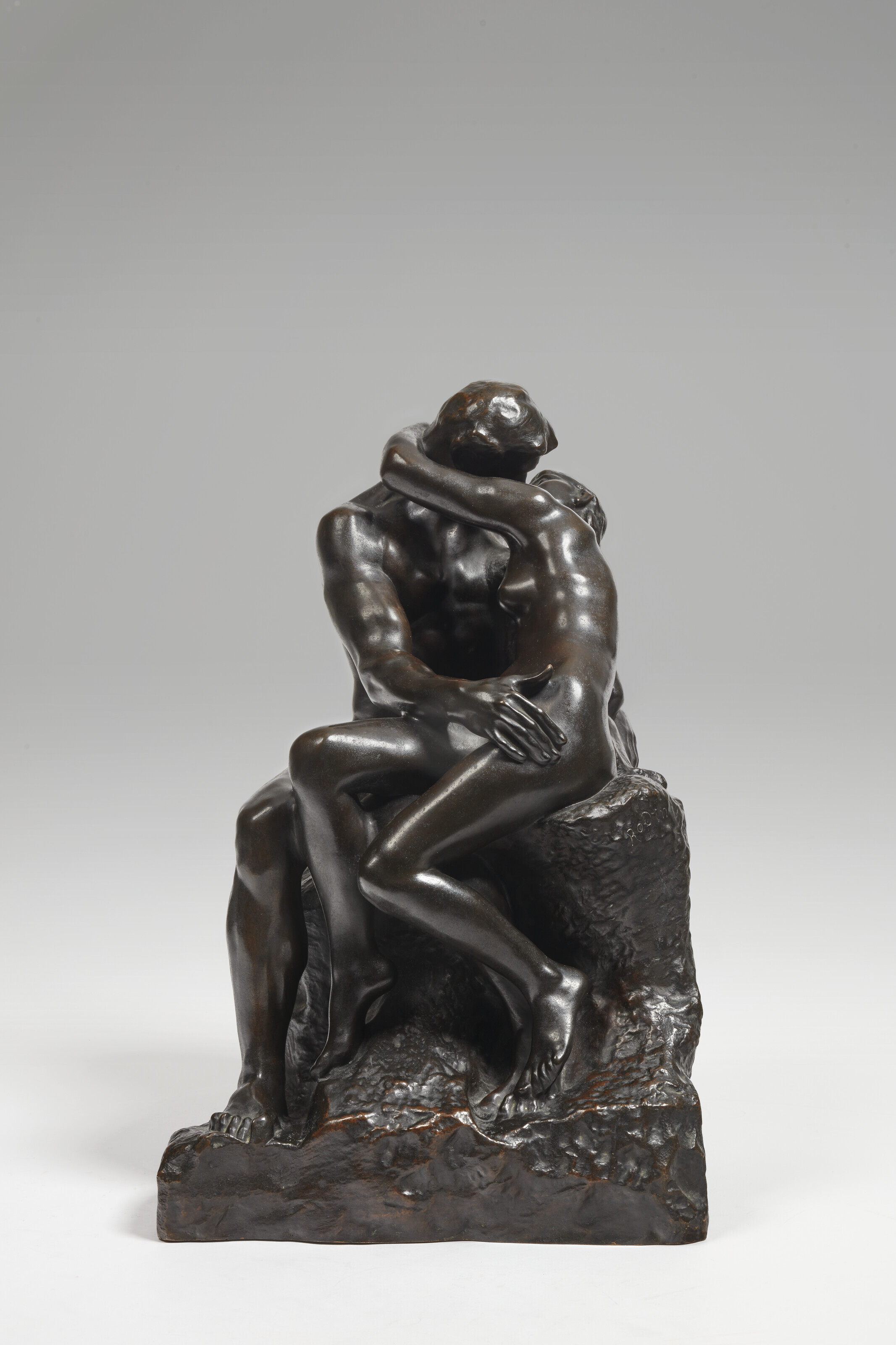 Auguste Rodin (1840-1917), Le baiser, 3&egrave;me r&eacute;duction, conceived in 1886. Bronze with brown patina. Height: 15⅝ in (39.8 cm). Conceived in 1886, this version referred to as &lsquo;3&egrave;me r&eacute;duction&rsquo; executed in this size in 1901. Sold for €756,000 on 4 April 2023 at Christie’s in Paris