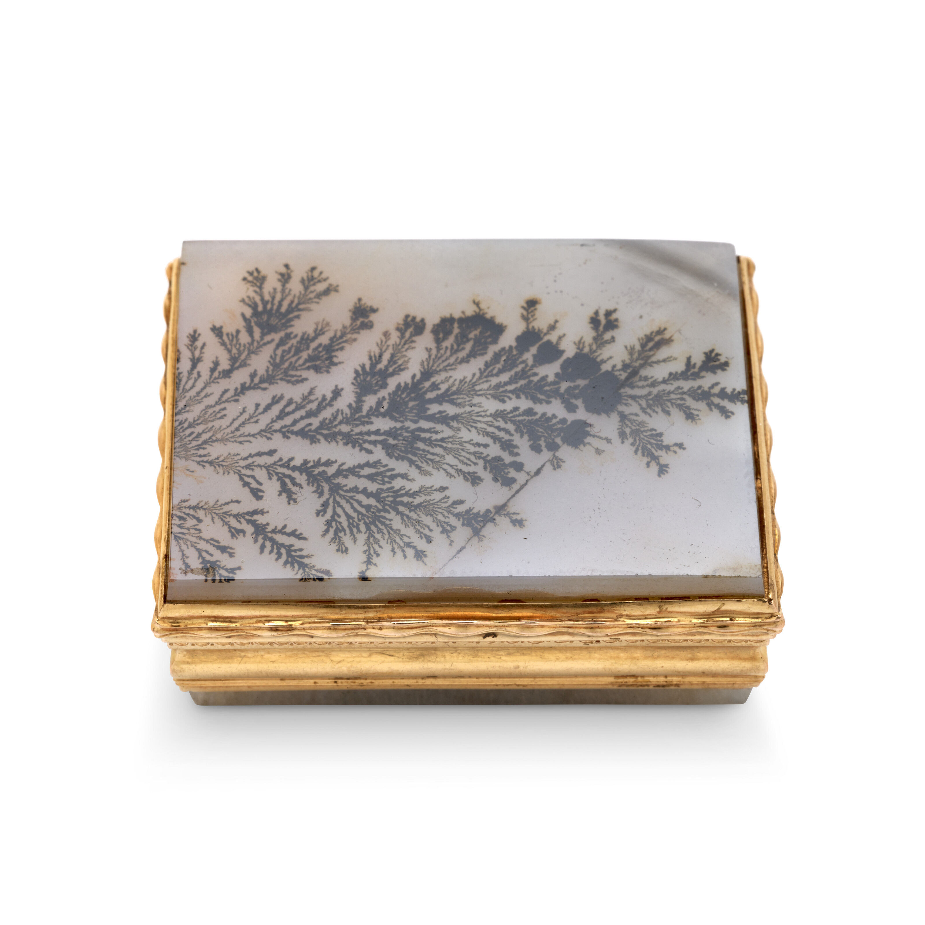 VINAIGRETTE EN OR ET AGATE, ANGLETERRE OU ALLEMAGNE, FIN XVIIIe SIÈCLE