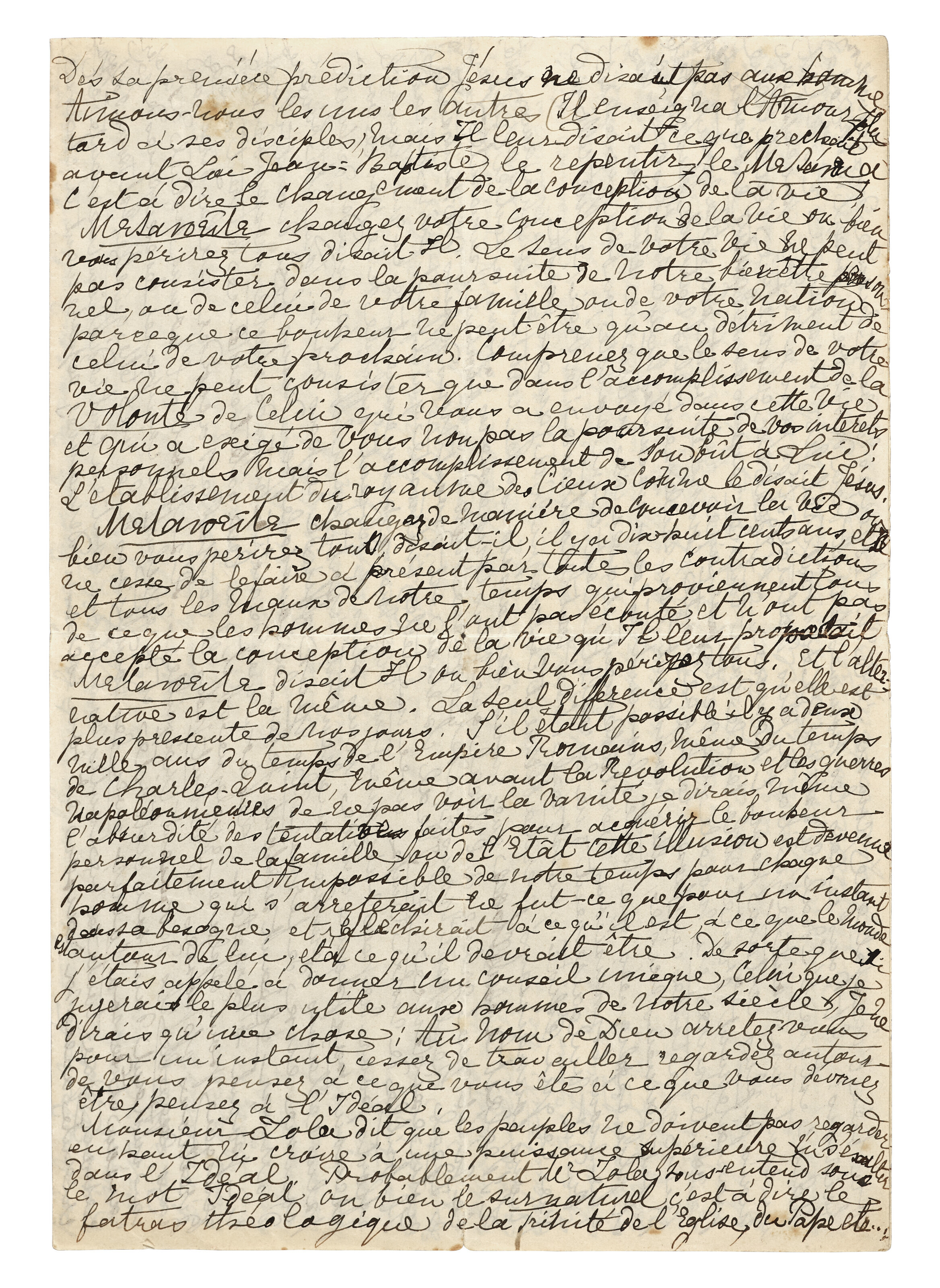 TOLSTOÏ, Léon [Count Lev Nikolayevich TOLSTOY] (1828-1910), Manuscrit ...