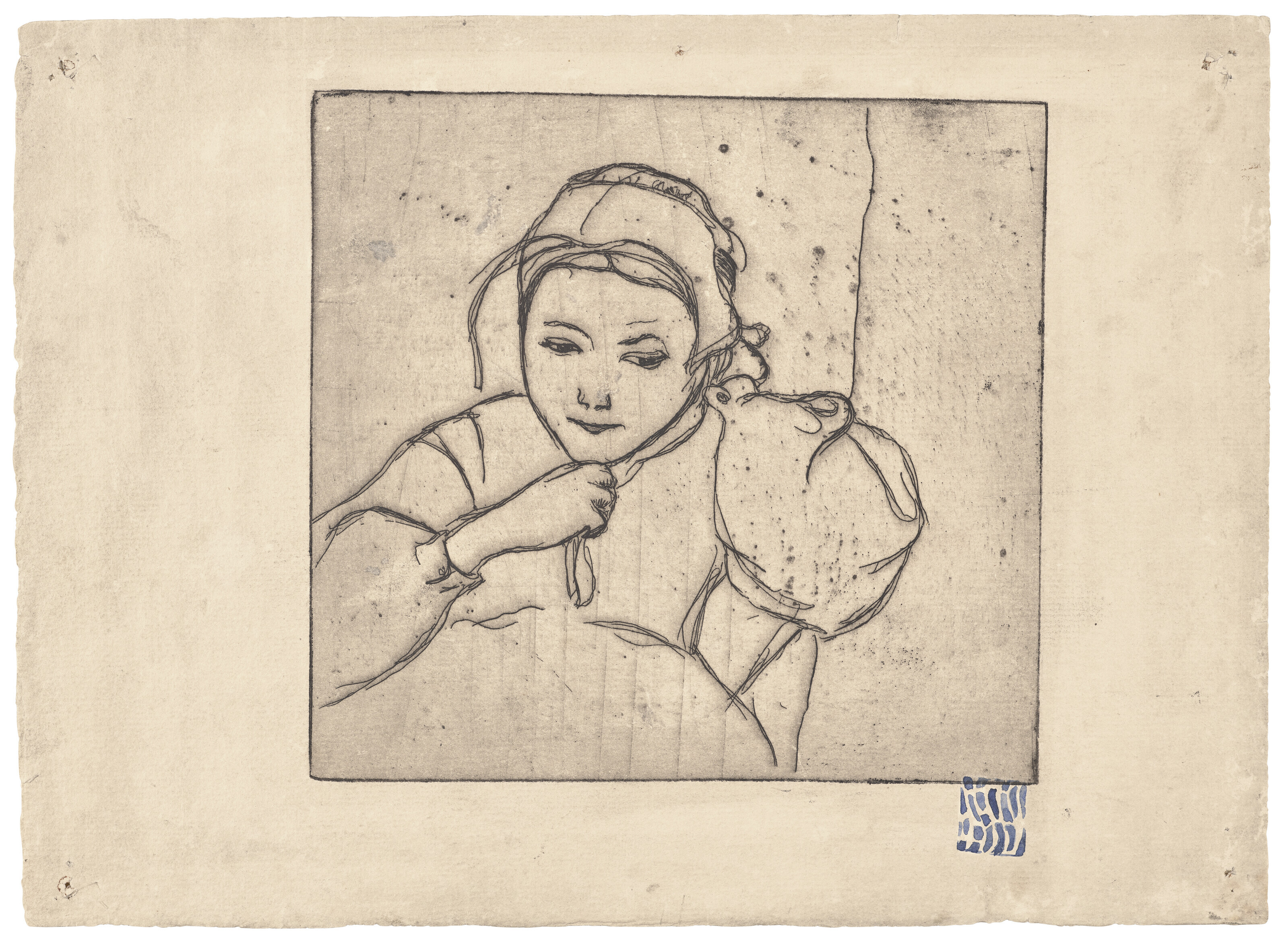 Catalog image of Buste de fillette bretonne (Young Breton Woman adjusting her hat)