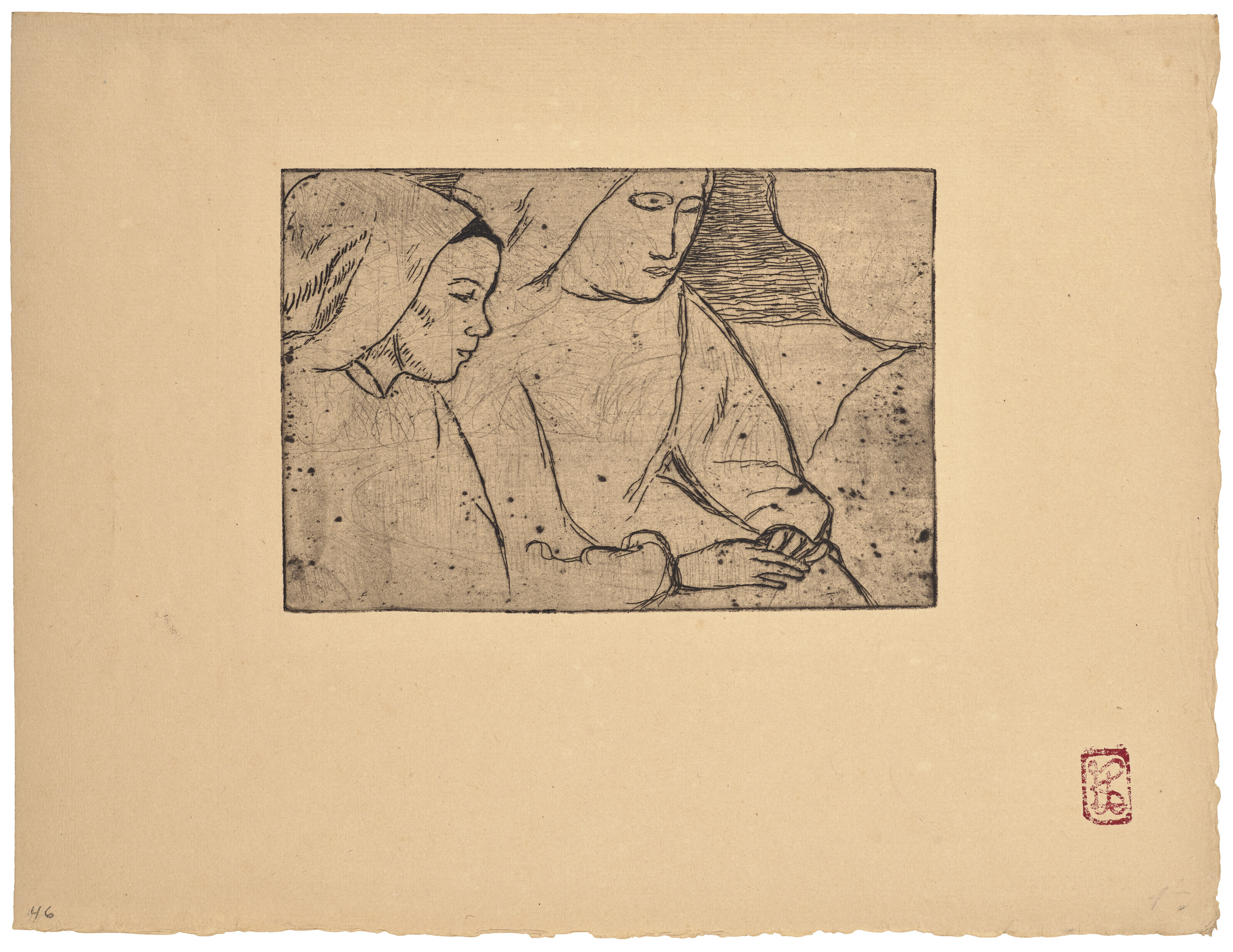 Catalog image of Profils de deux Bretonnes ( Profiles of two Breton Women)