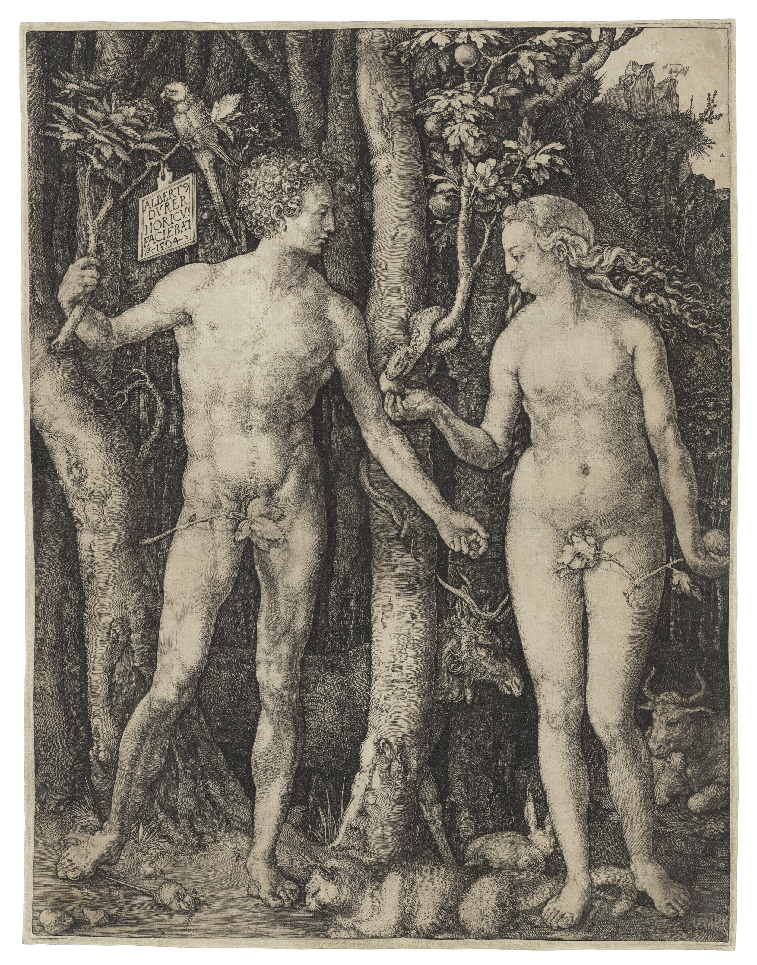 Albrecht Durer, Adam and Eve, 1504, offered in Old Master Prints on 2 July 2024 at Christie's in London