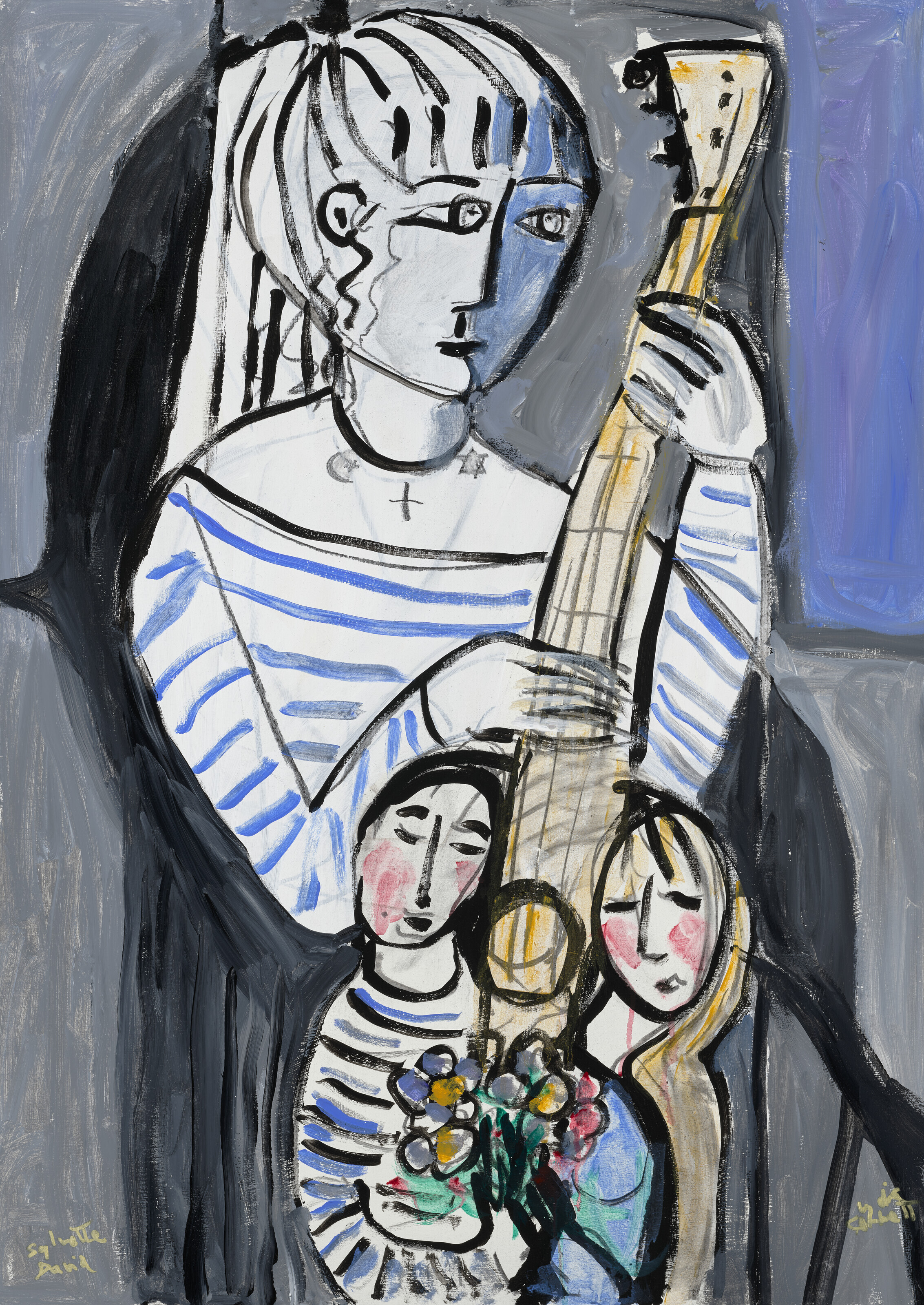 Lydia Corbett (nee Sylvette David), Sylvette Playing the Guitar for Peace on Earth, 2023, offered in Picasso Ceramics until 1 July 2024 at Christie's Online