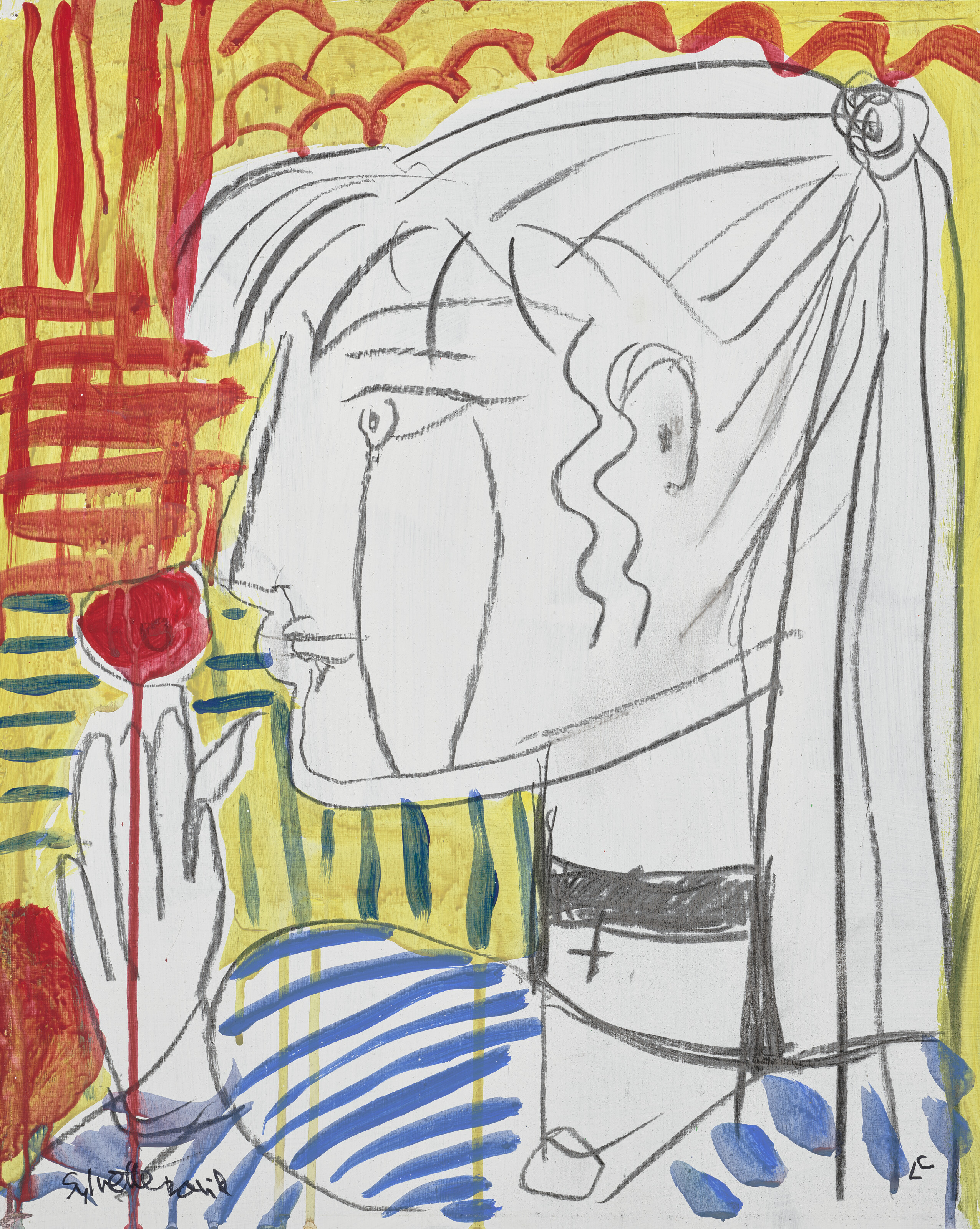 Lydia Corbett (nee Sylvette David), Sylvette with Poppy, 2022, offered in Picasso Ceramics until 1 July 2024 at Christie's Online