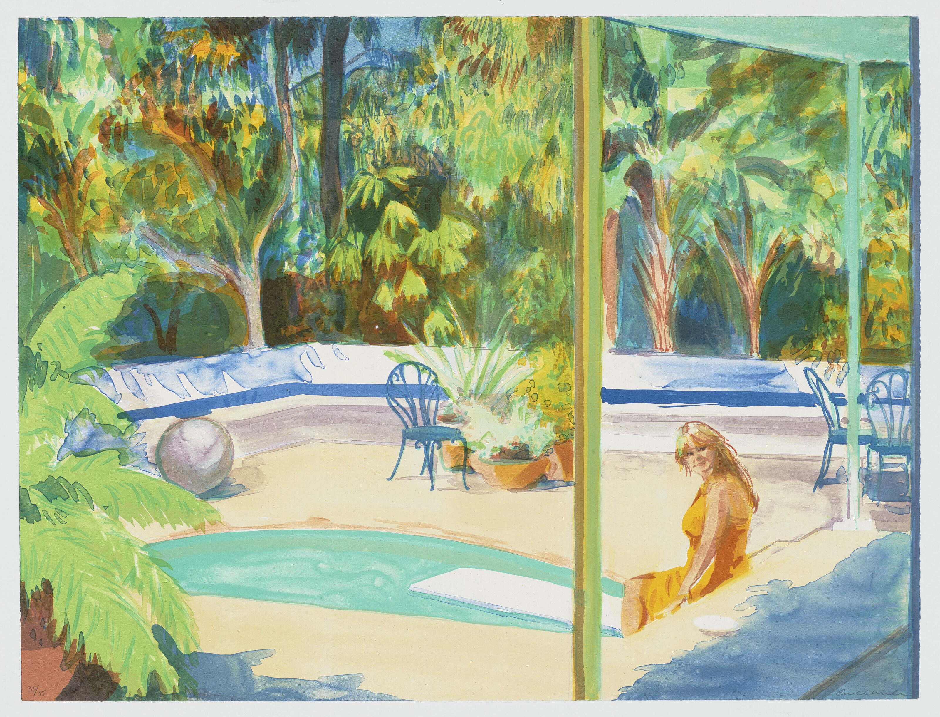 Caroline Walker, Bathed, 2018. Lithograph in colours on wove paper, offered in Contemporary Edition: London, 12-26 March 2024 at Christie's Online