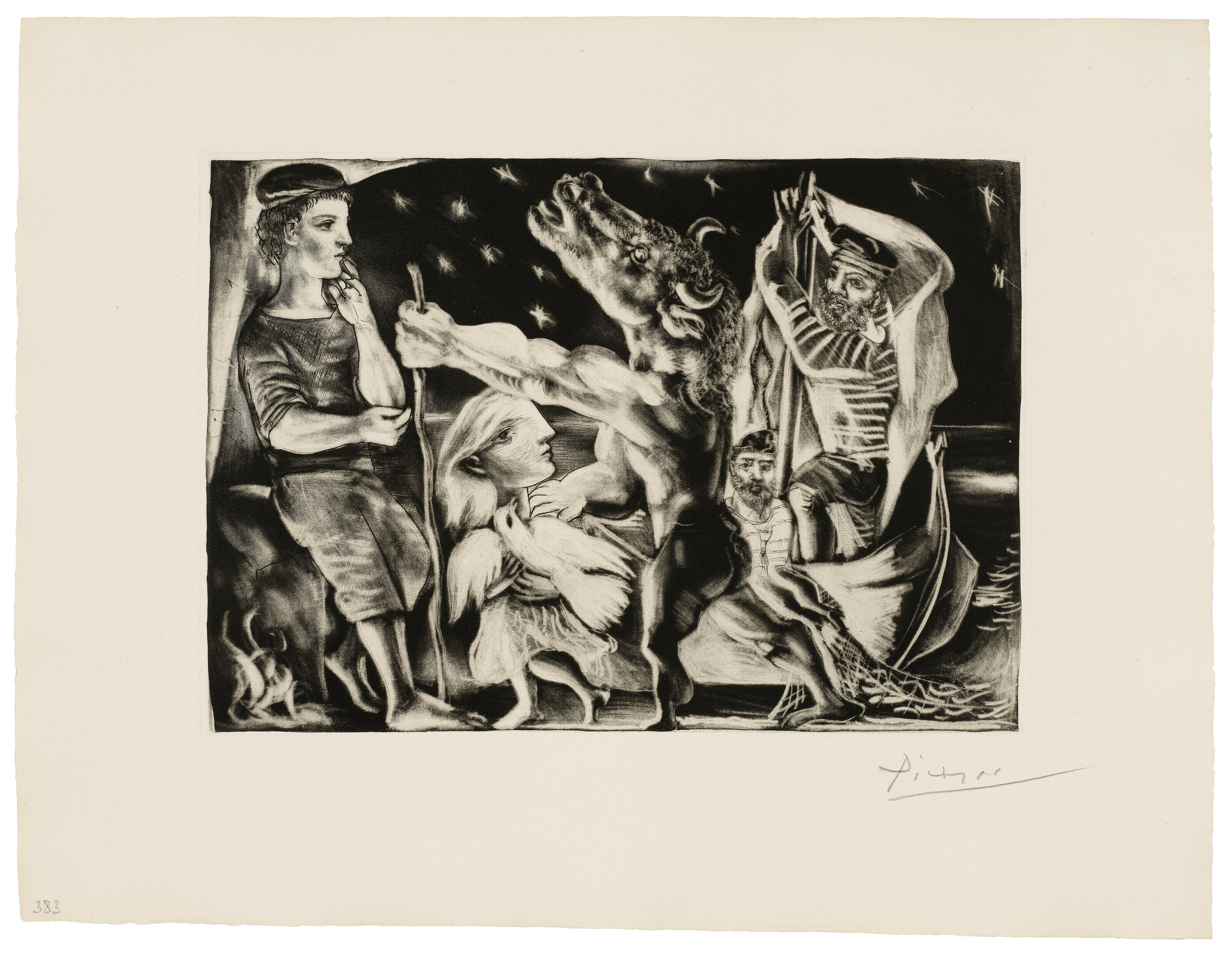 PABLO PICASSO (1881-1973), Minotaure aveugle guidé par une