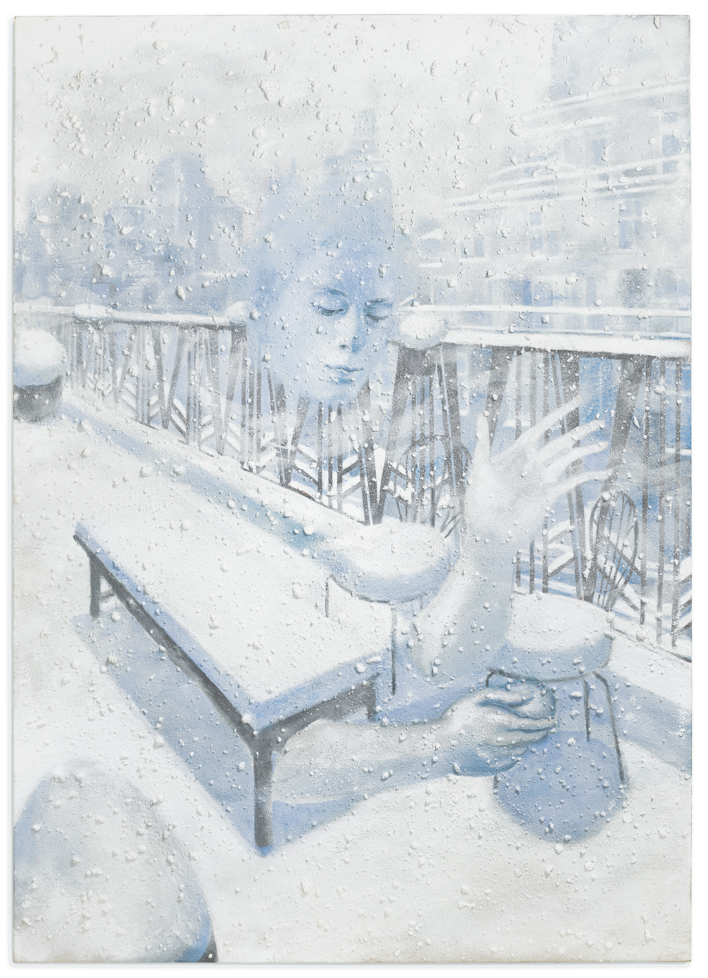 Allison Katz, Snowglobe, 2018, sold for £277,200 on 7 March 2024 at Christie's in London