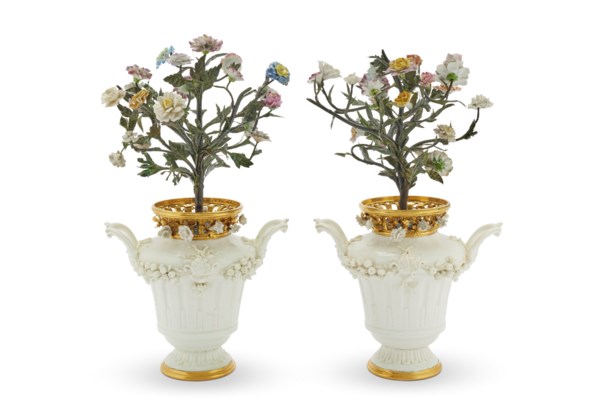 Continental Tole Urn with Tole Painted Flowers