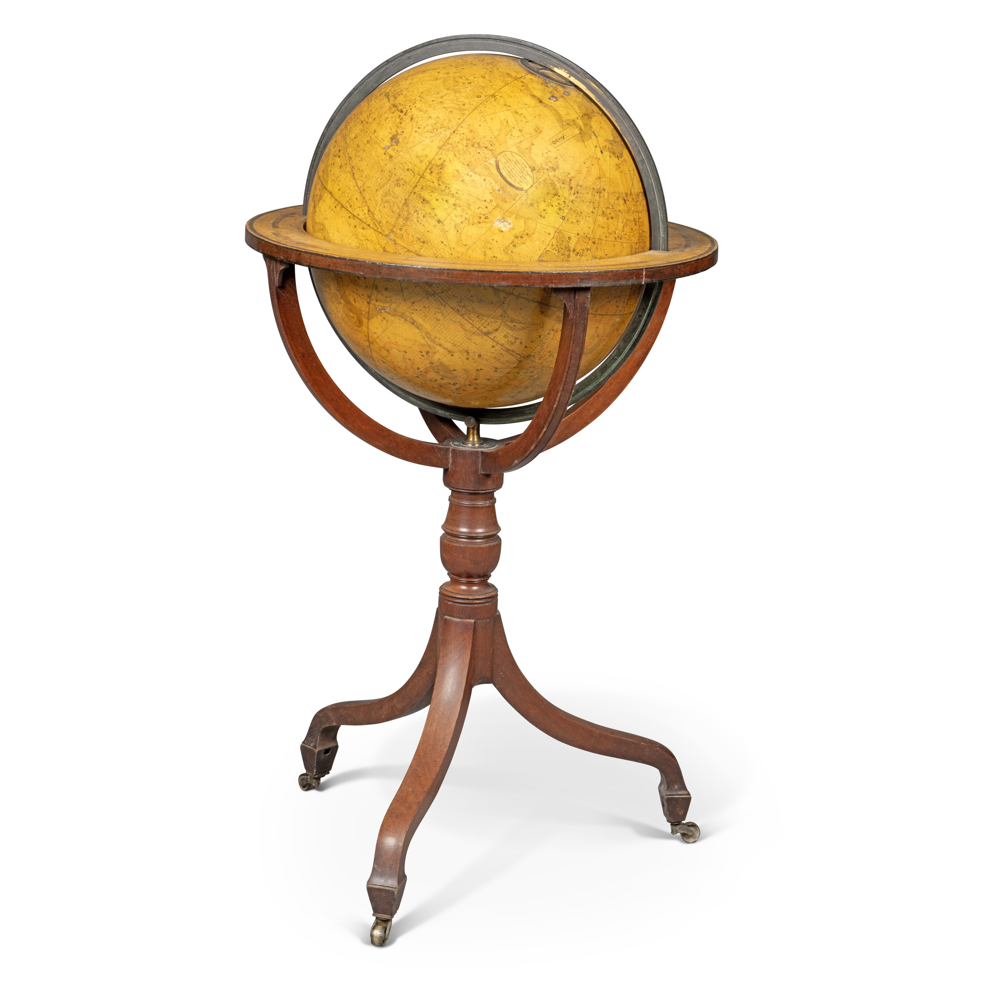 A PAIR OF REGENCY 18-INCH LIBRARY GLOBES, JOHN AND WILLIAM CARY