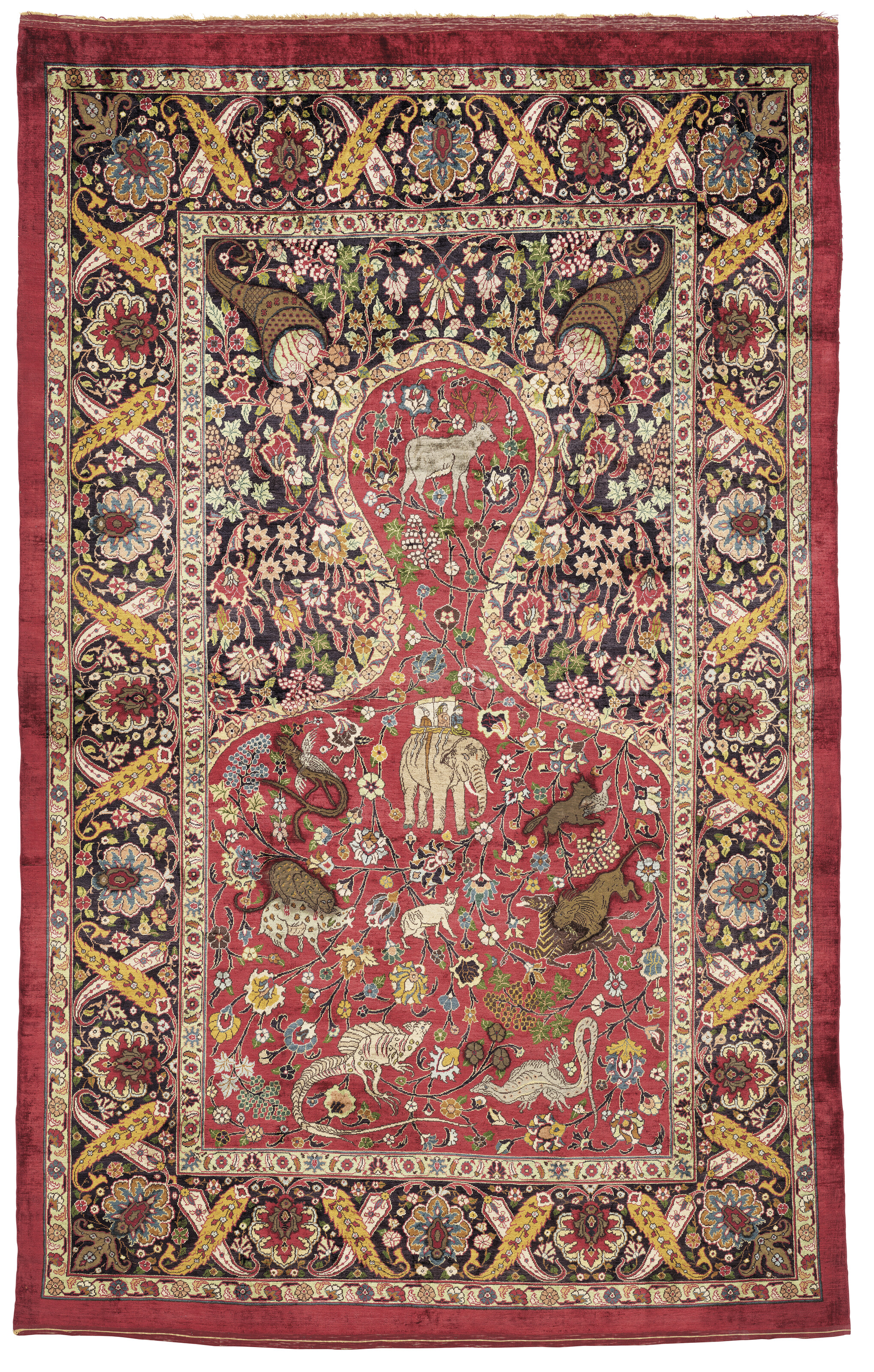 A silk and metal-thread Koum Kapi prayer rug, probably by Hagop Kapoudjian, Corfu or Paris, circa 1920, offered in Art of the Islamic and Indian Worlds including Rugs and Carpets on 24 October 2024 at Christie's in London