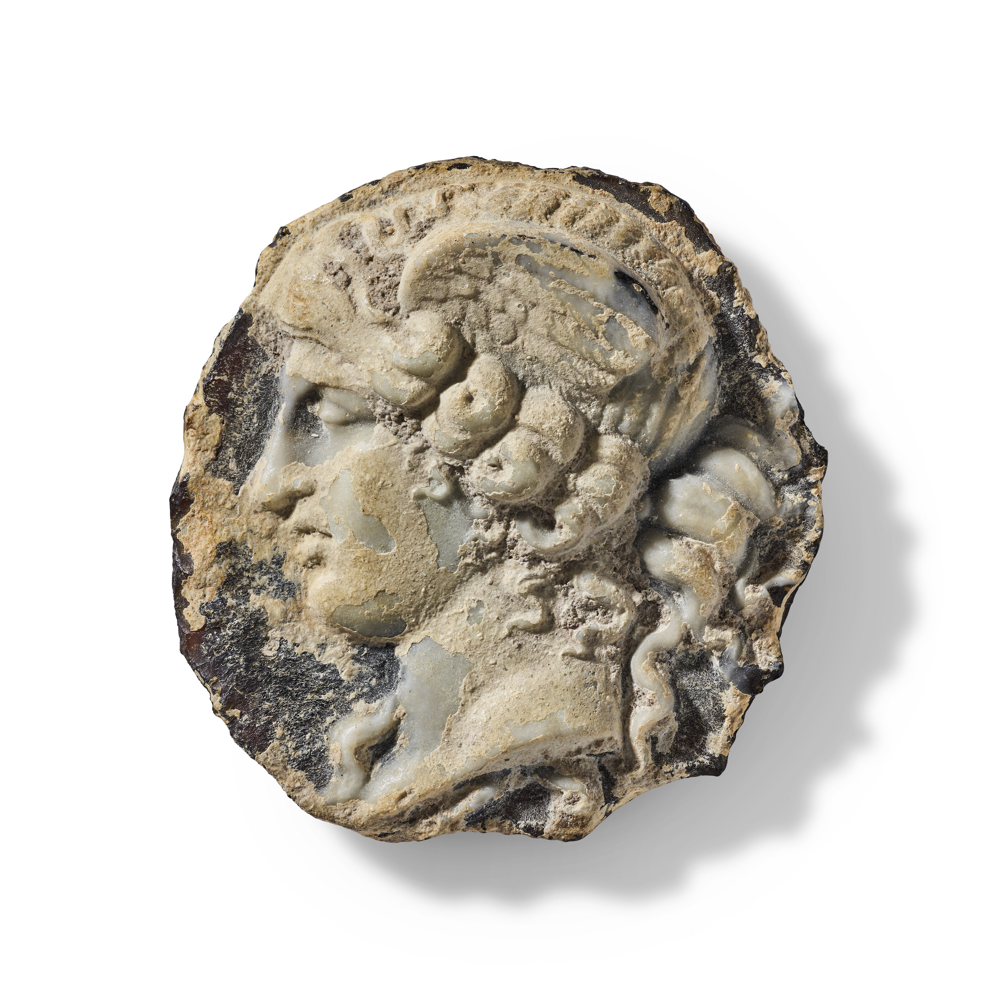 A Roman glass cameo of Medusa, circa 1st century BC, sold for £32,760 on 3 July 2024 at Christie's in London