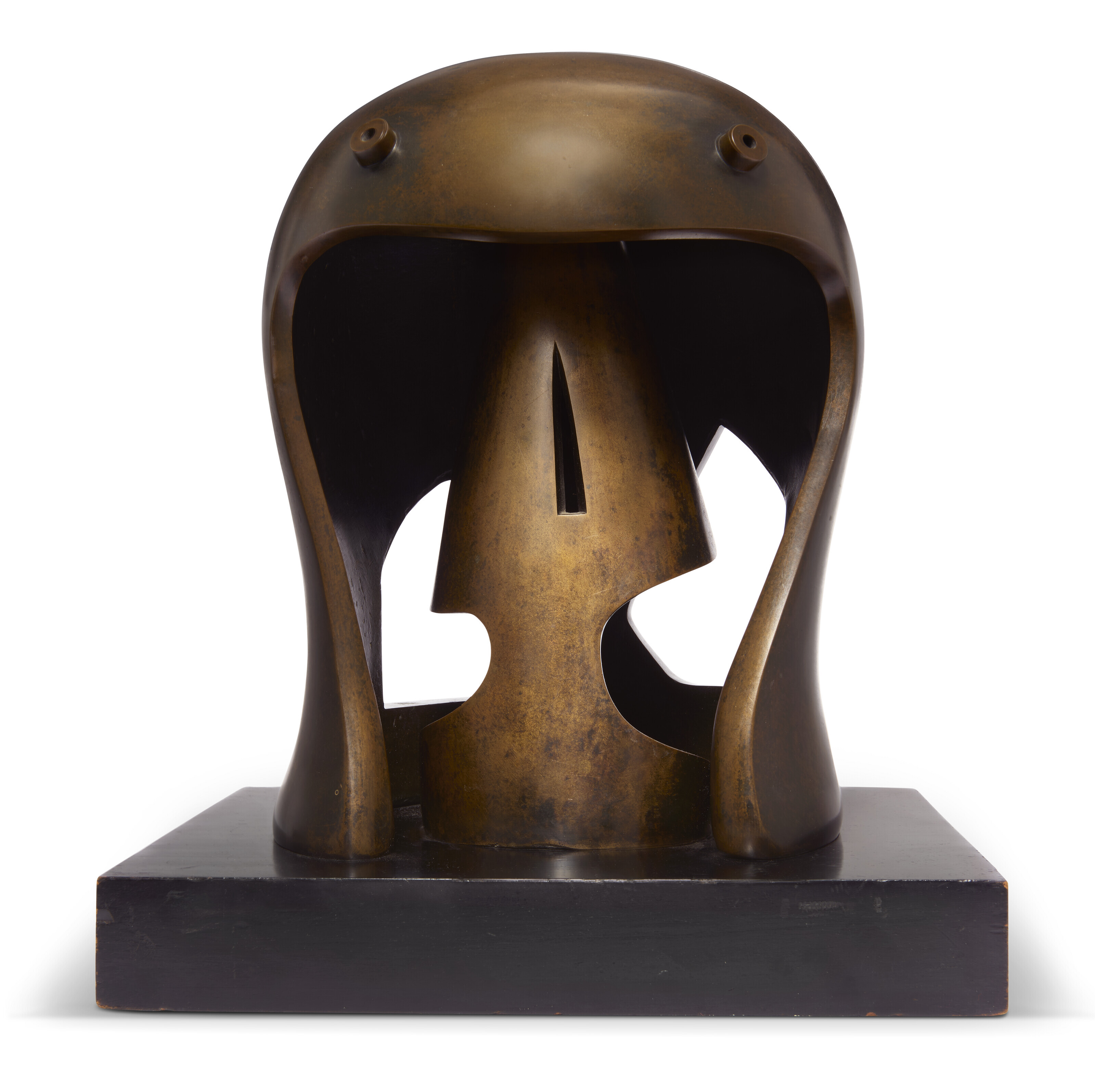 Henry Moore, Helmet Head No. 1, conceived in 1950, offered in the Modern British and Irish Art Evening Sale on 20 March 2024 at Christie's in London