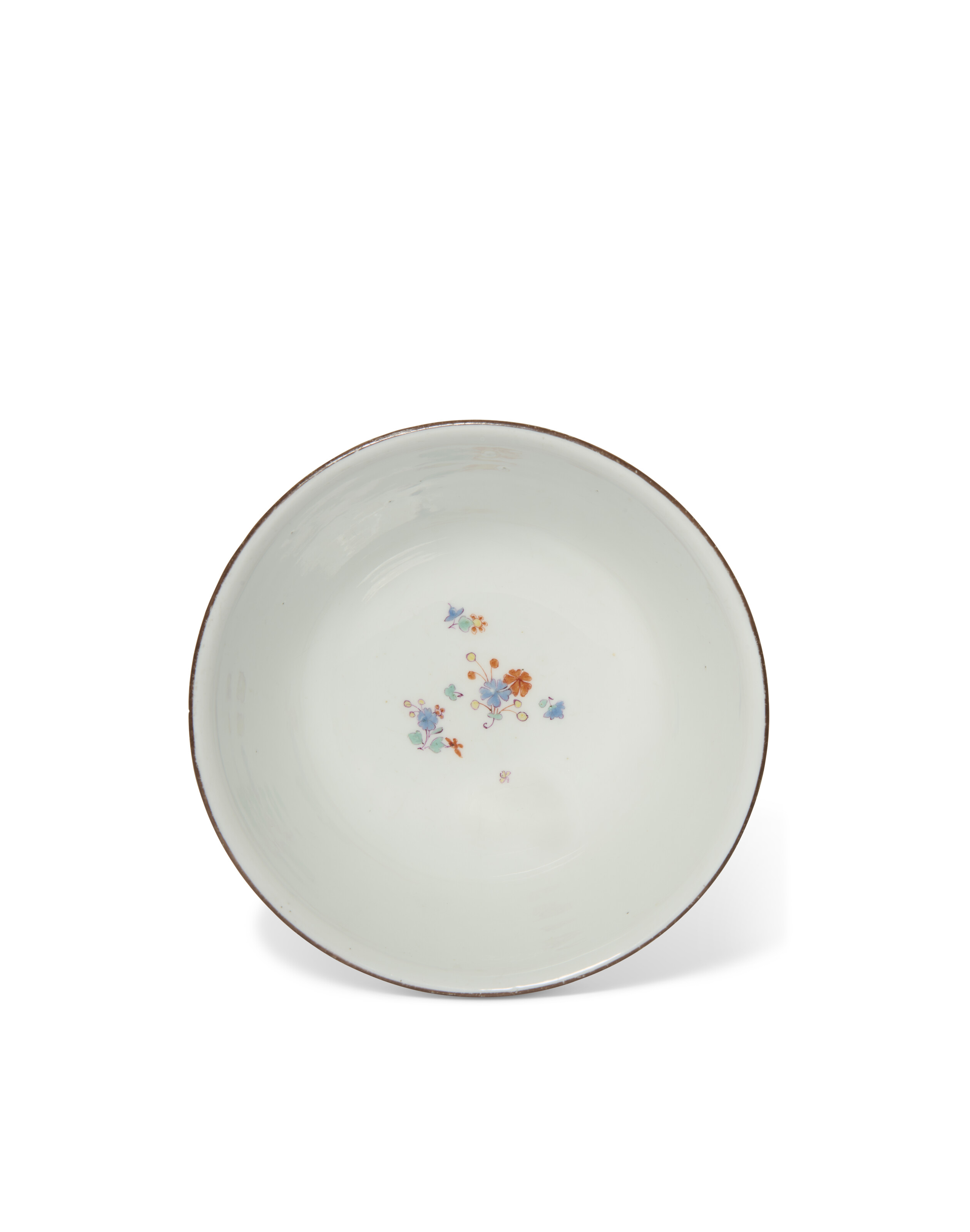 A MEISSEN PORCELAIN SLOP BOWL, CIRCA 1750, BLUE CROSSED SWORDS