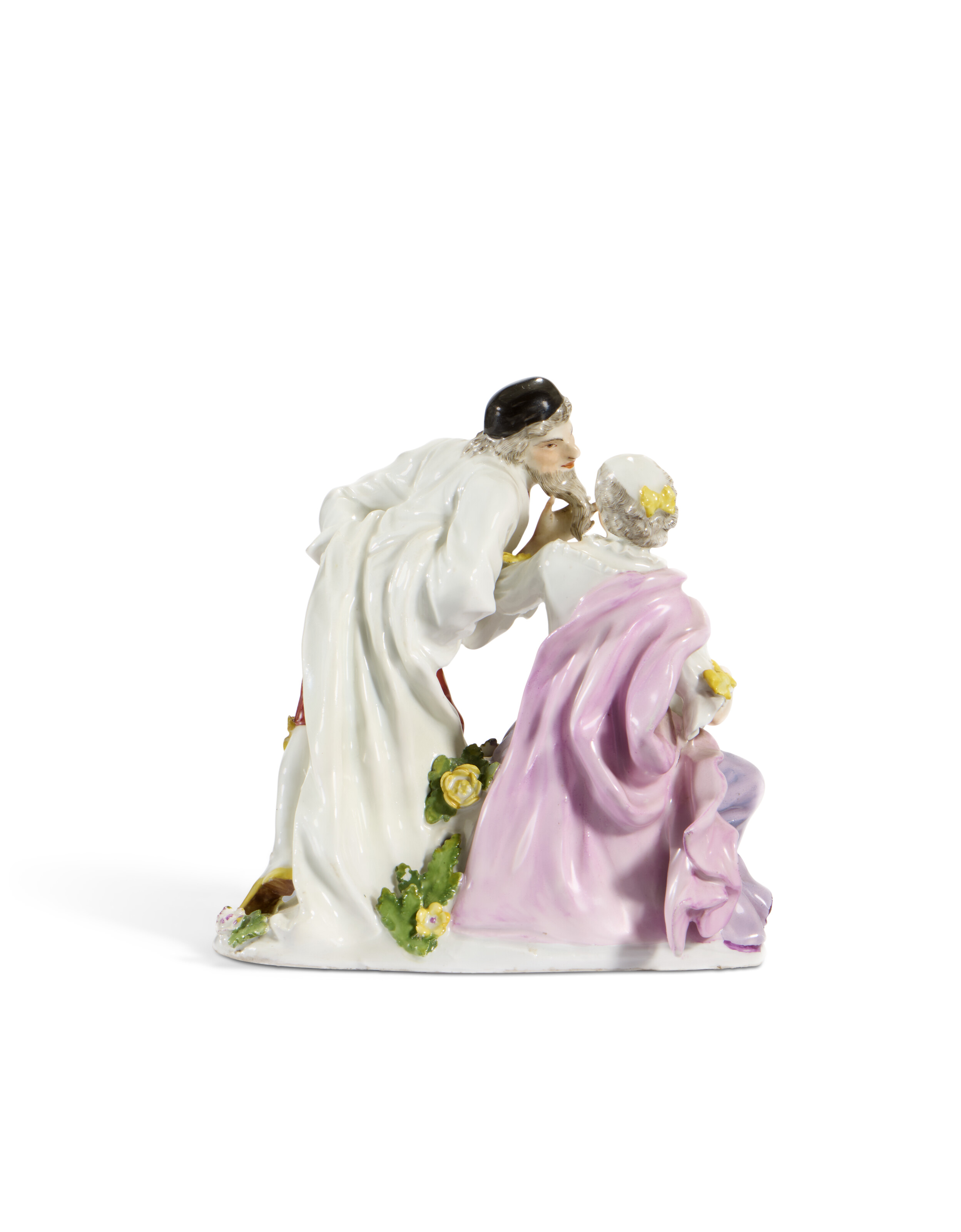 A MEISSEN PORCELAIN GROUP OF PANTALONE AND COLUMBINE, CIRCA 1745