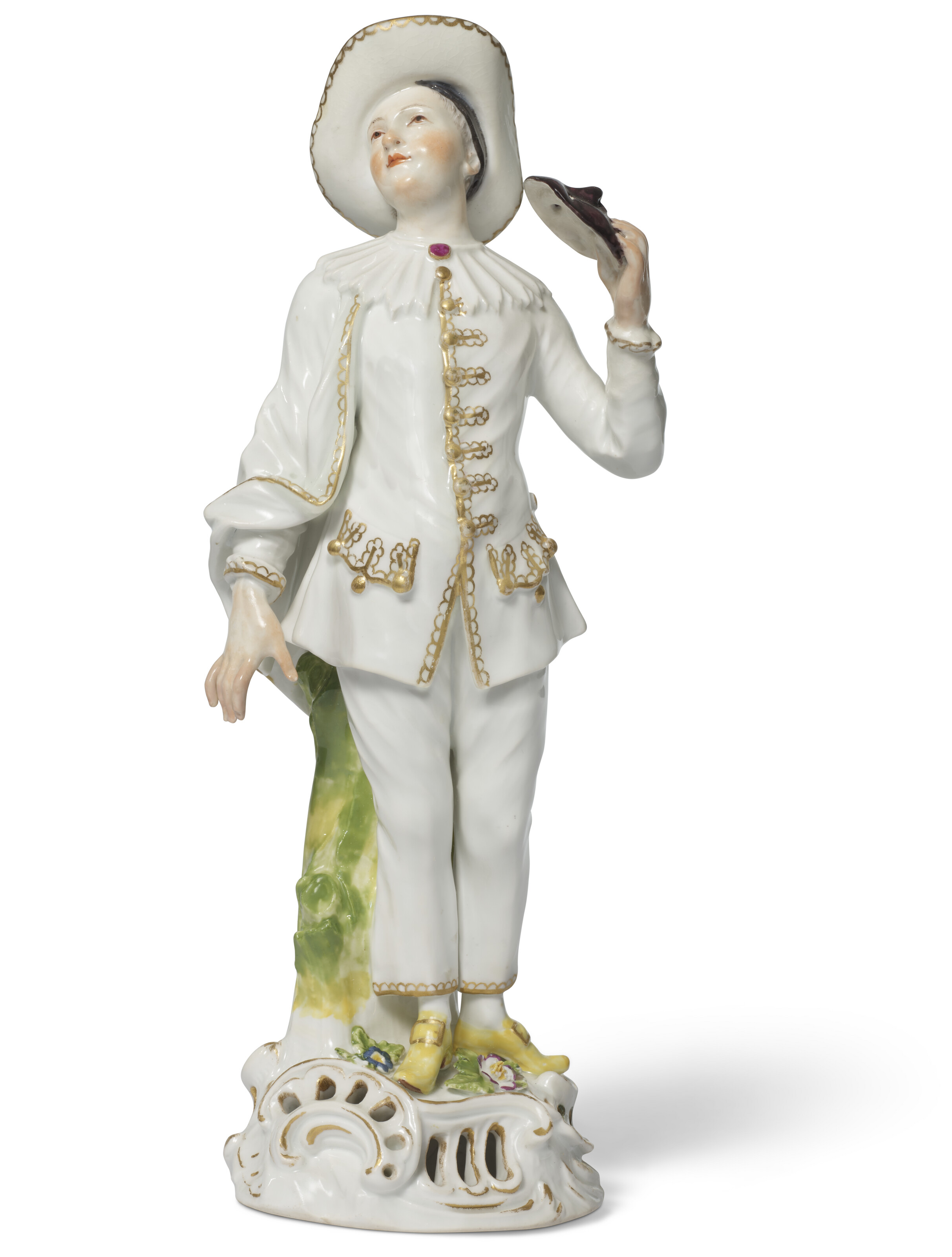 A PAIR OF MEISSEN PORCELAIN FIGURES OF PIERROT AND COLUMBINE 