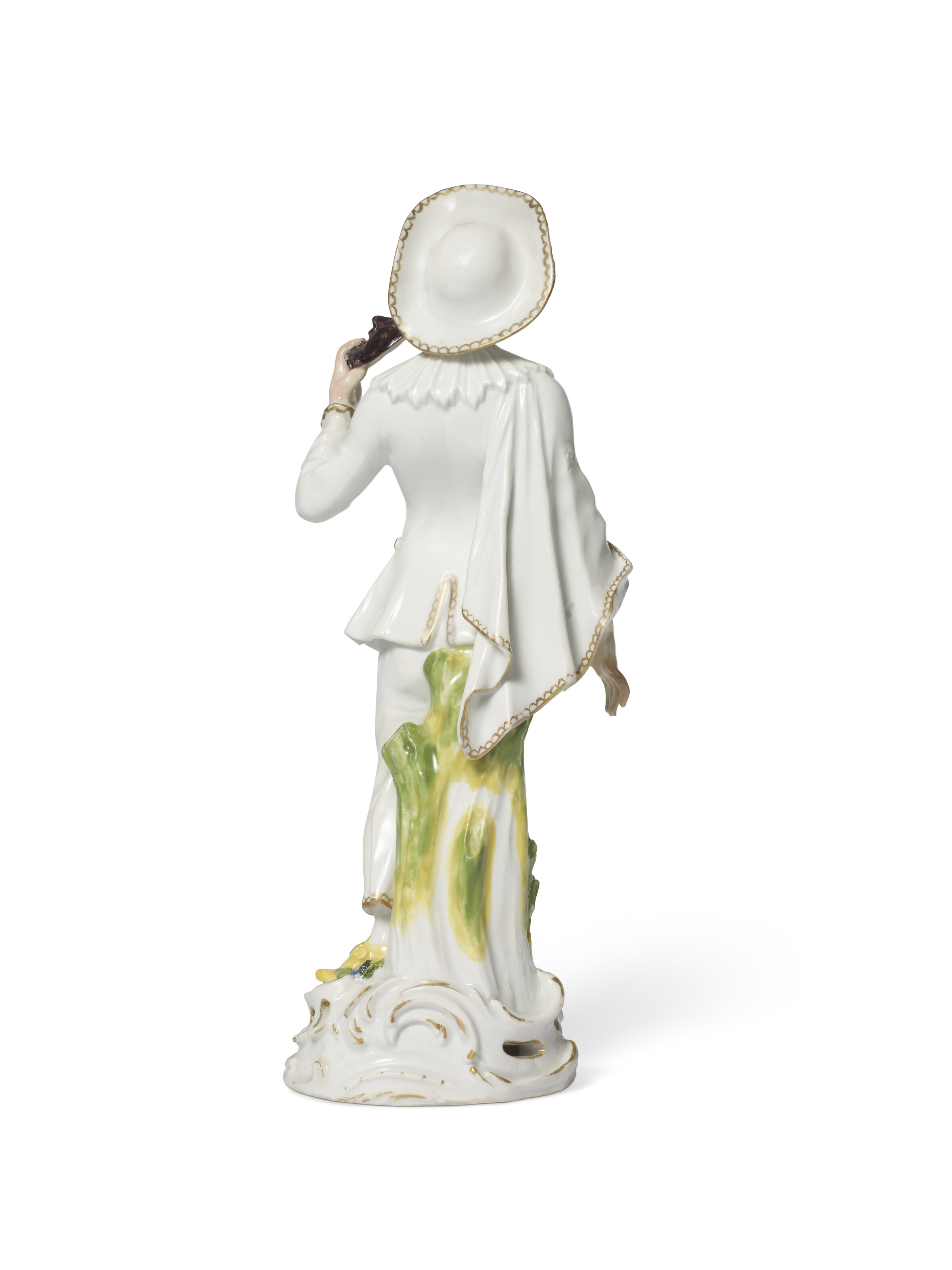 A PAIR OF MEISSEN PORCELAIN FIGURES OF PIERROT AND COLUMBINE 