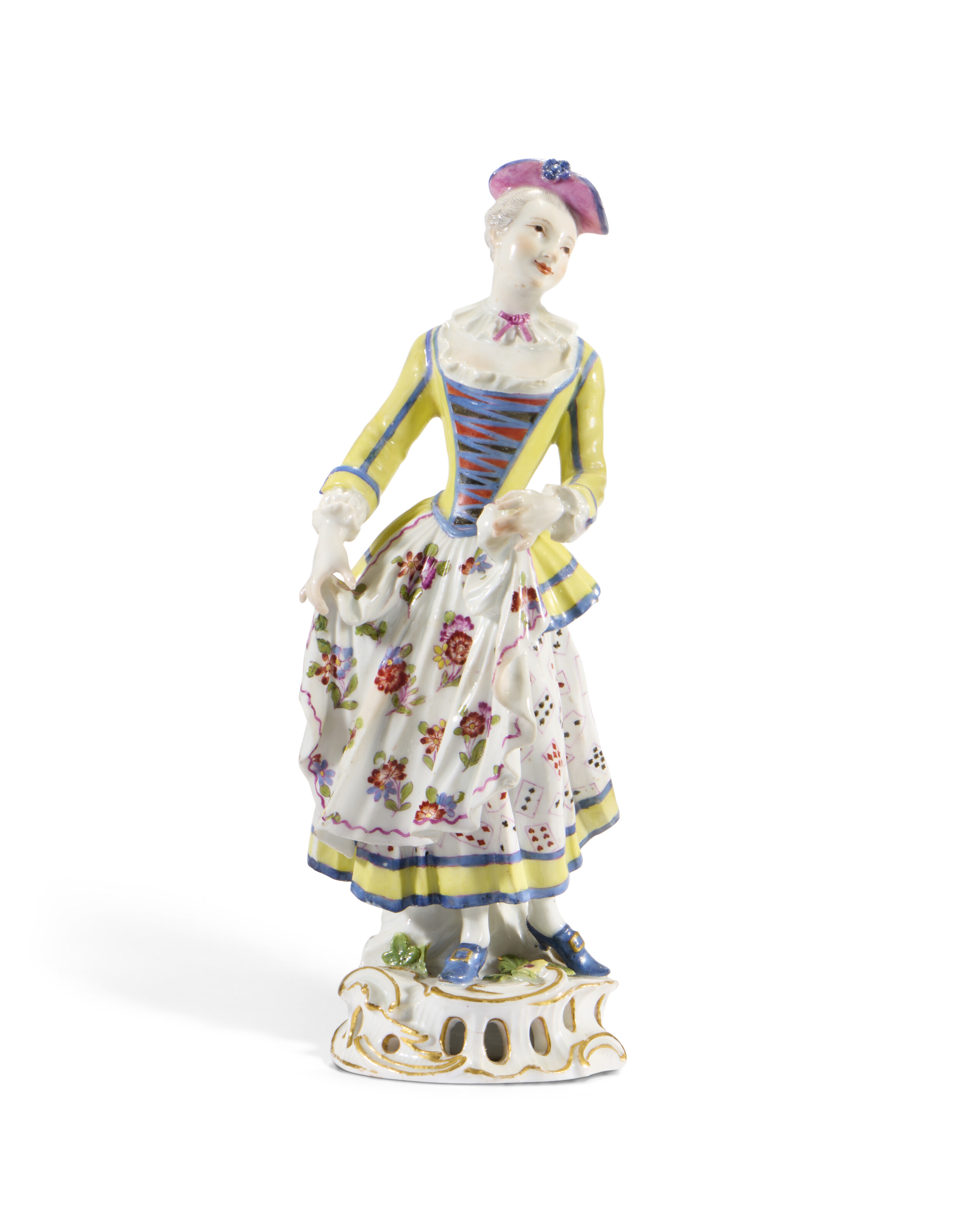 A PAIR OF MEISSEN PORCELAIN FIGURES OF PIERROT AND COLUMBINE