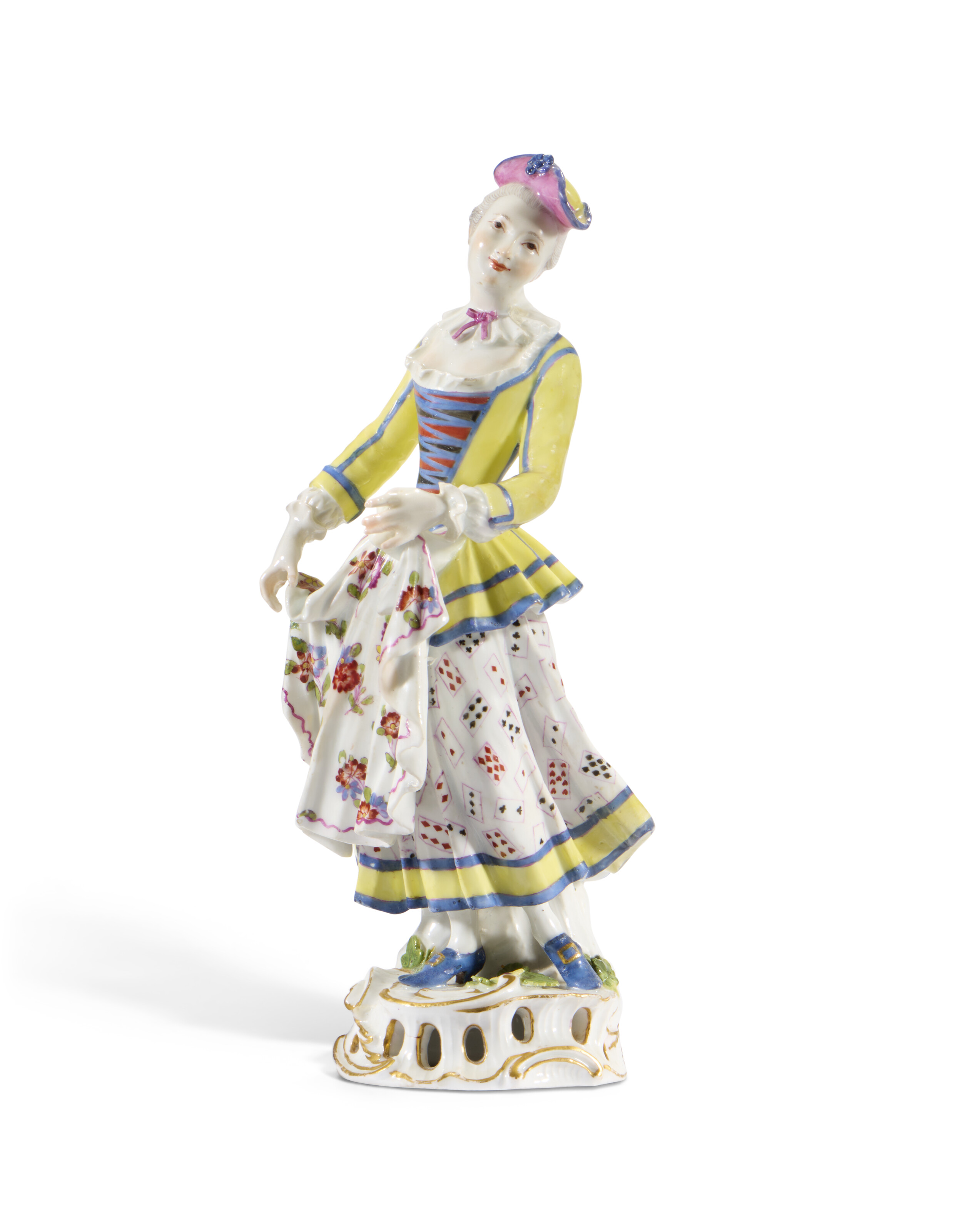 A PAIR OF MEISSEN PORCELAIN FIGURES OF PIERROT AND COLUMBINE 