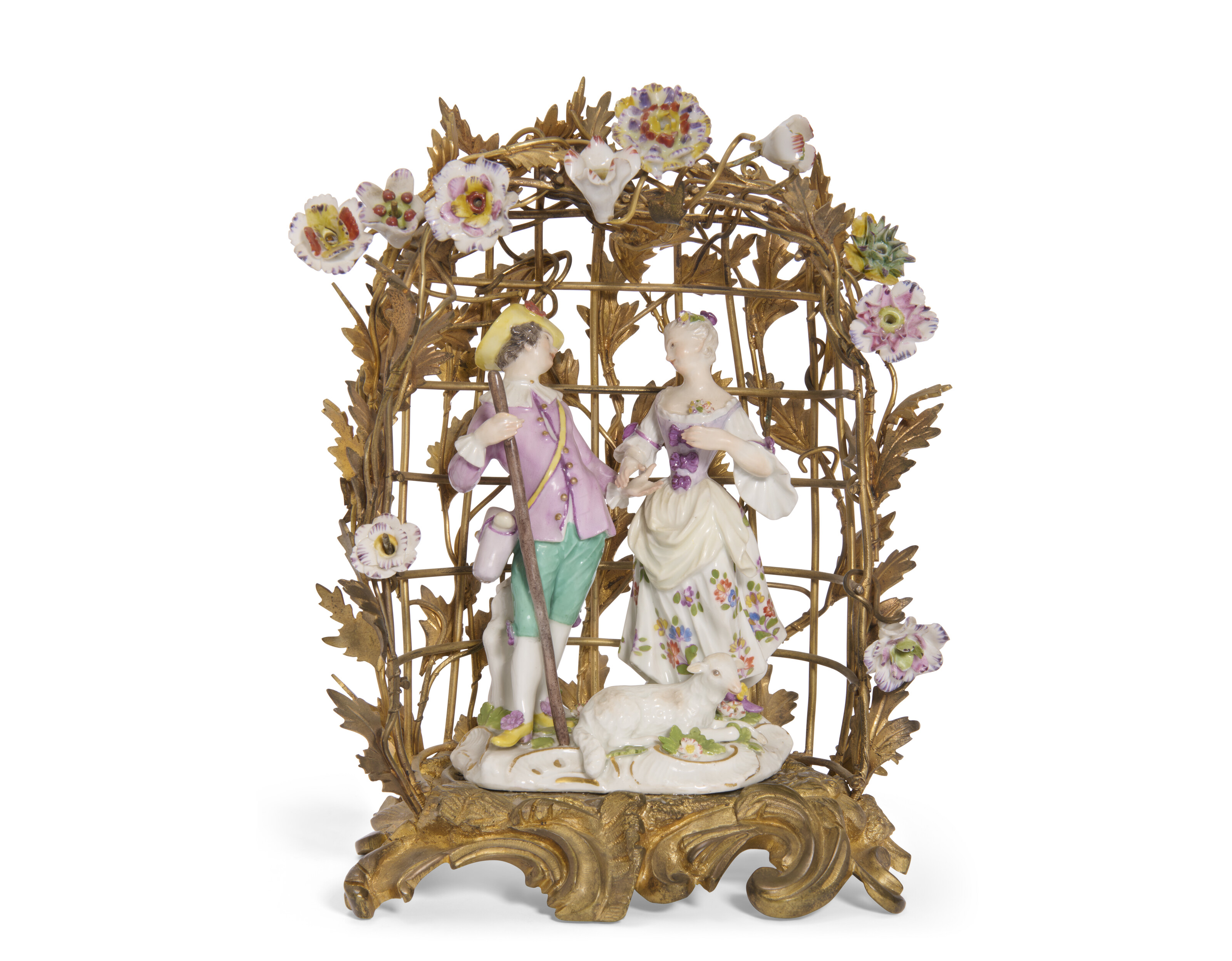 A PAIR OF MEISSEN PORCELAIN FIGURES OF PIERROT AND COLUMBINE