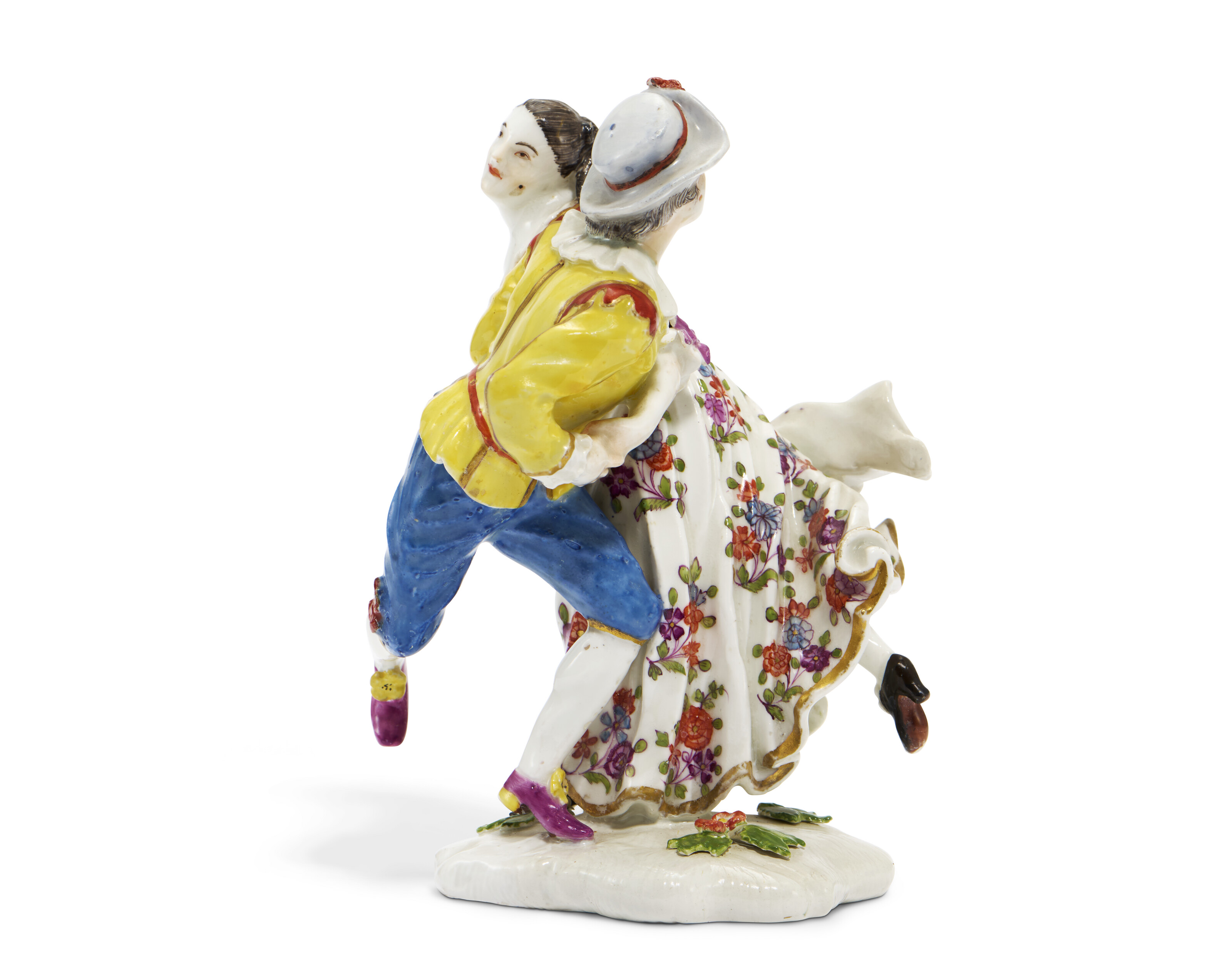 A PAIR OF MEISSEN PORCELAIN FIGURES OF PIERROT AND COLUMBINE