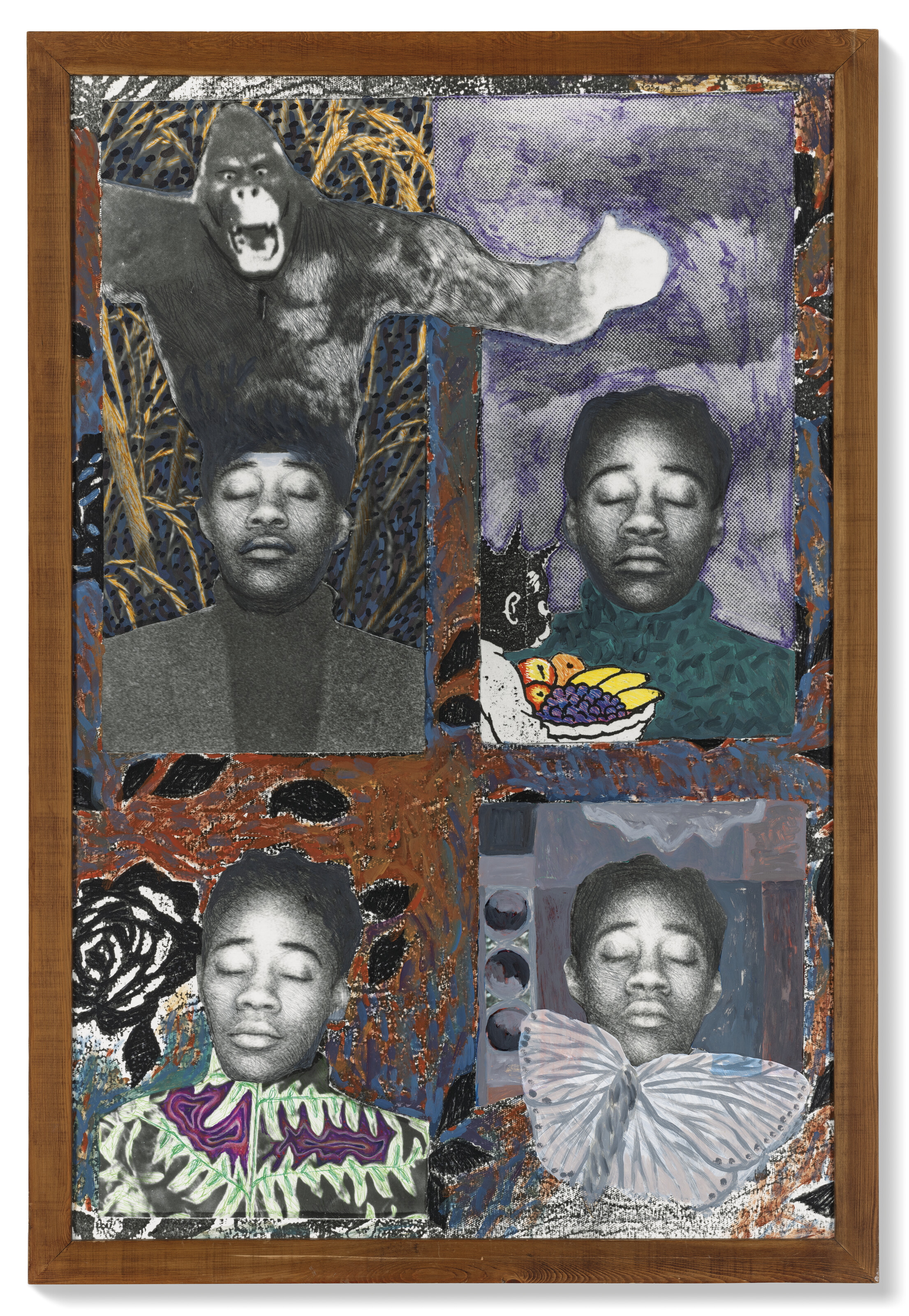 Sonia Boyce, From Someone Else's Fear Fantasy (A Case of Mistaken Identity? Well This Is No Bed Of Roses) To Metamorphosis, 1987, offered in the Post-War and Contemporary Art Day Sale on 10 October 2024 at Christie's in London