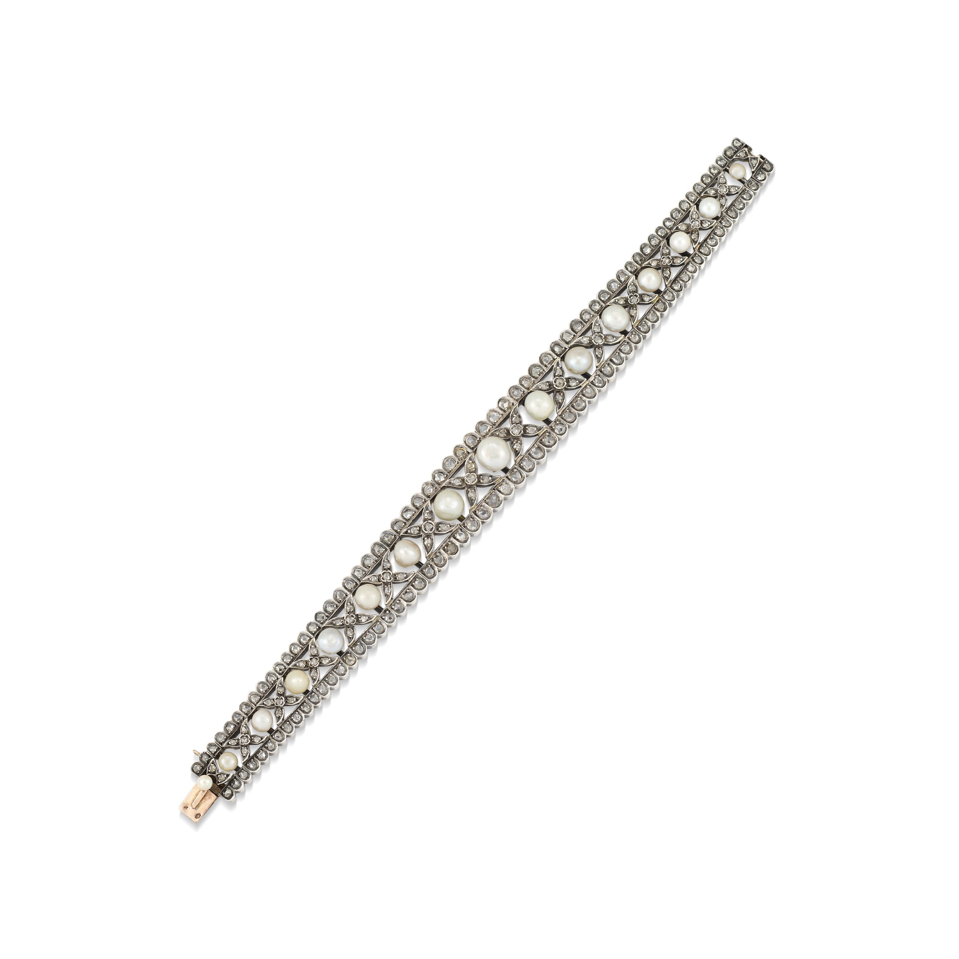 Catalog image of MELLERIO HERMANOS LATE 19TH CENTURY PEARL AND DIAMOND BRACELET