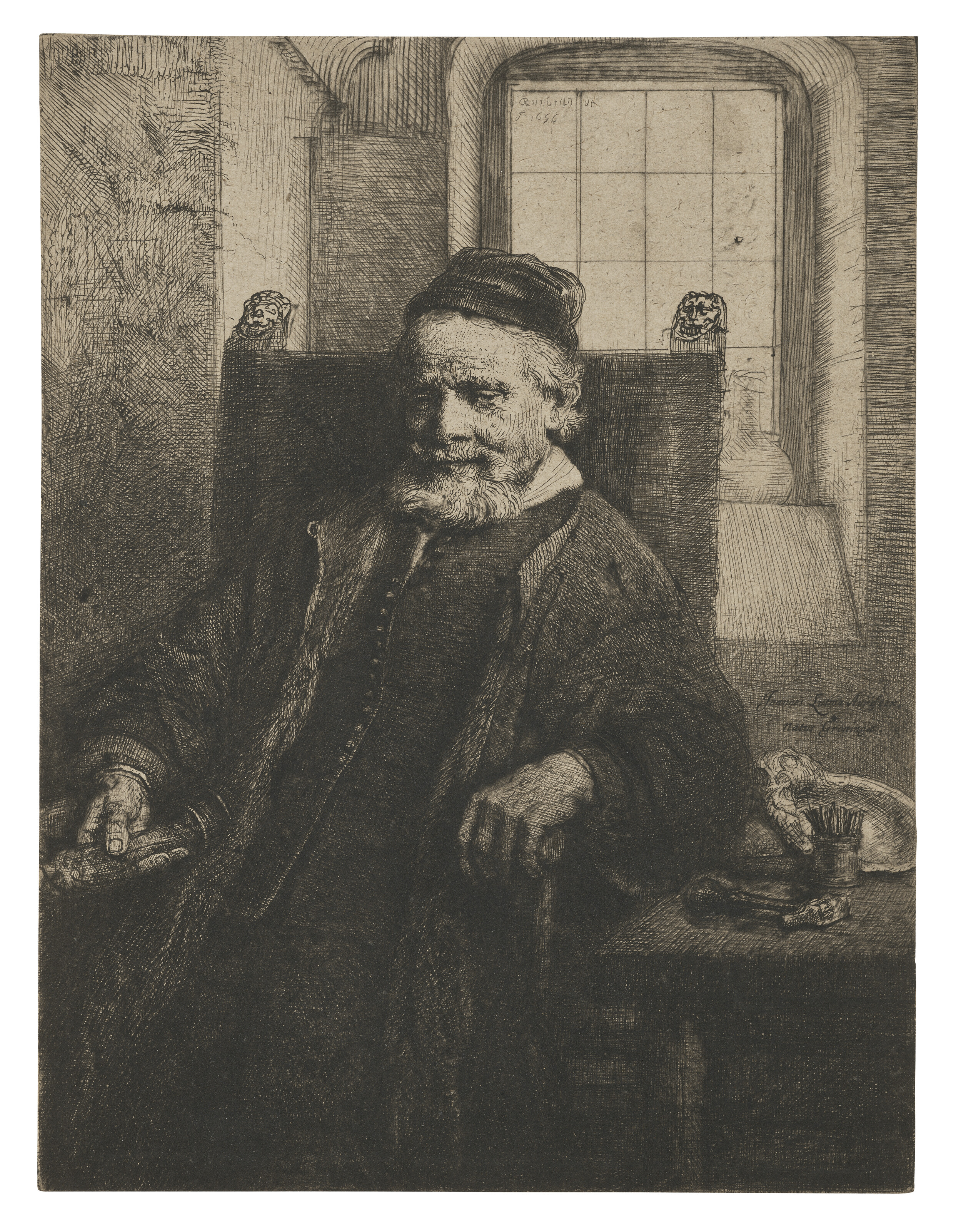 Rembrandt, Jan Lutma, Goldsmith, 1656, offered in The Sam Josefowitz Collection: Graphic Masterpieces by Rembrandt van Rijn - Part II on 5 December 2024 at Christie's in London